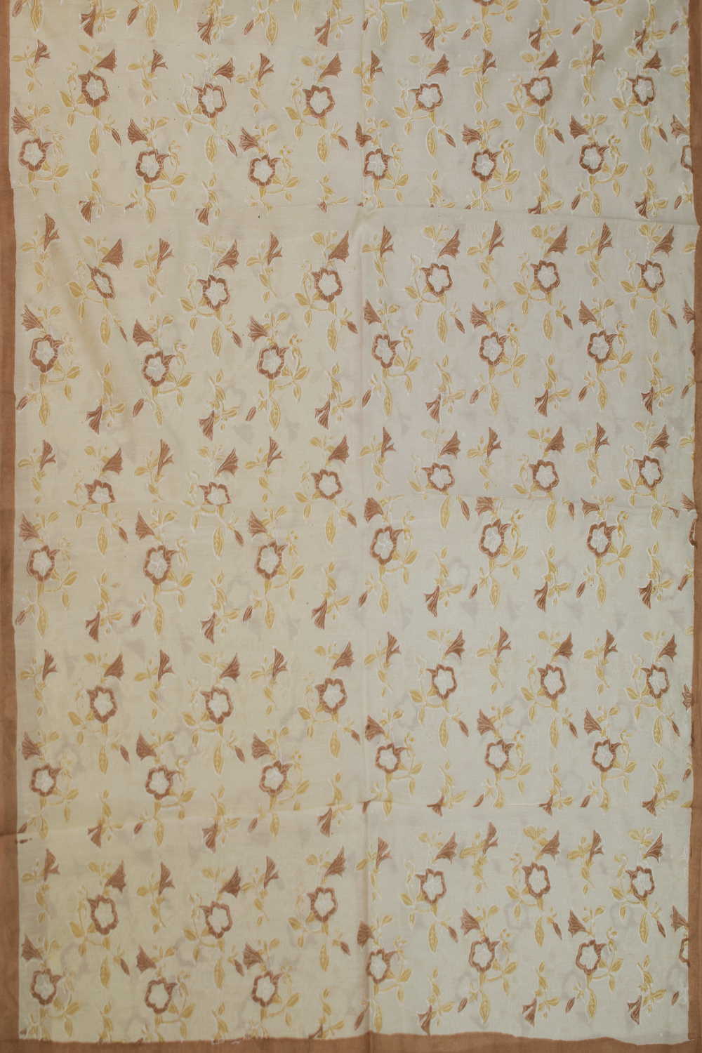 Creamy Yellow Block Printed Chanderi Dupatta - Image 3