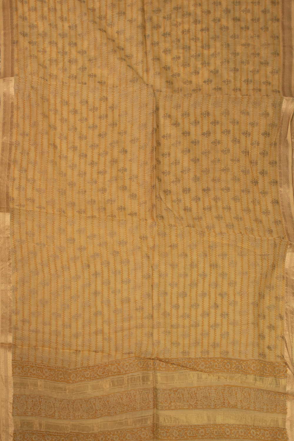 Shades of Yellow Block Printed Chanderi Dupatta - Image 3