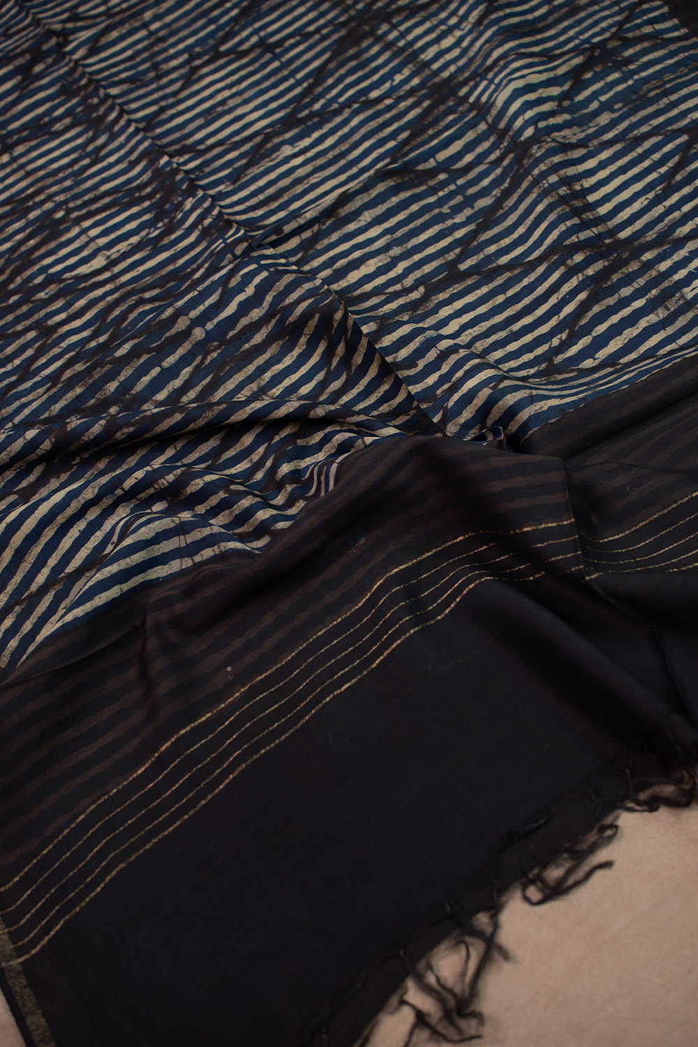 Patterned Block Printed Chanderi Dupatta - Image 2
