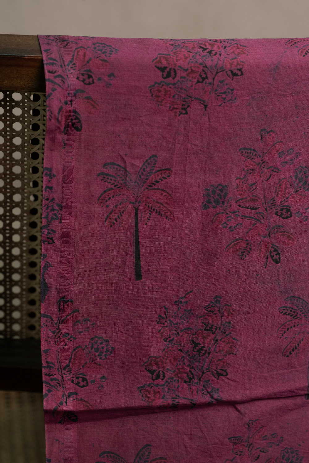 Buttas on Purple Shade Block Printed Chanderi Fabric - Image 2