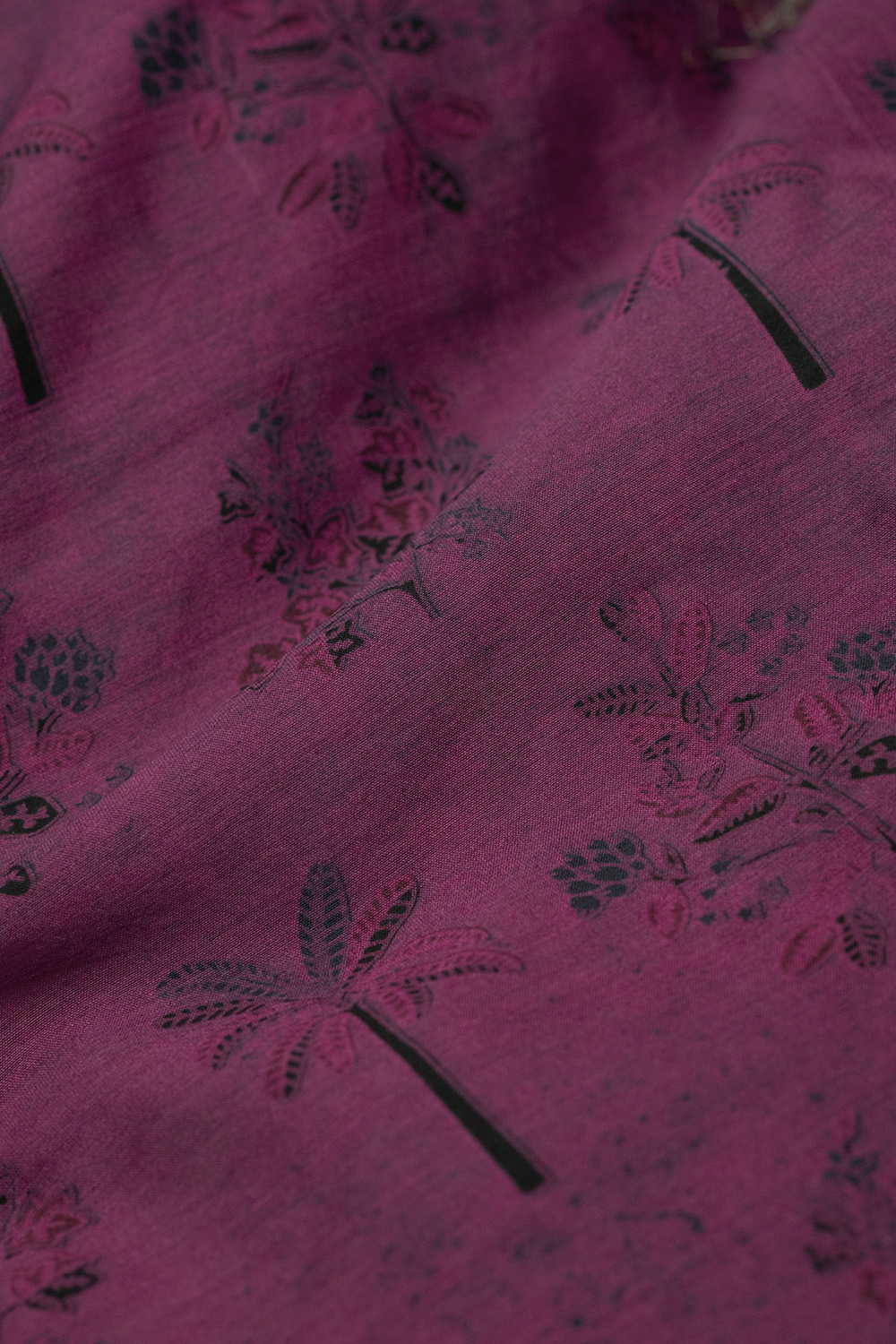 Buttas on Purple Shade Block Printed Chanderi Fabric - Image 3