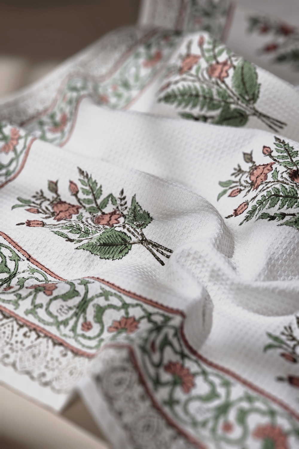 Floral Breeze Sanganeri Bath Towel