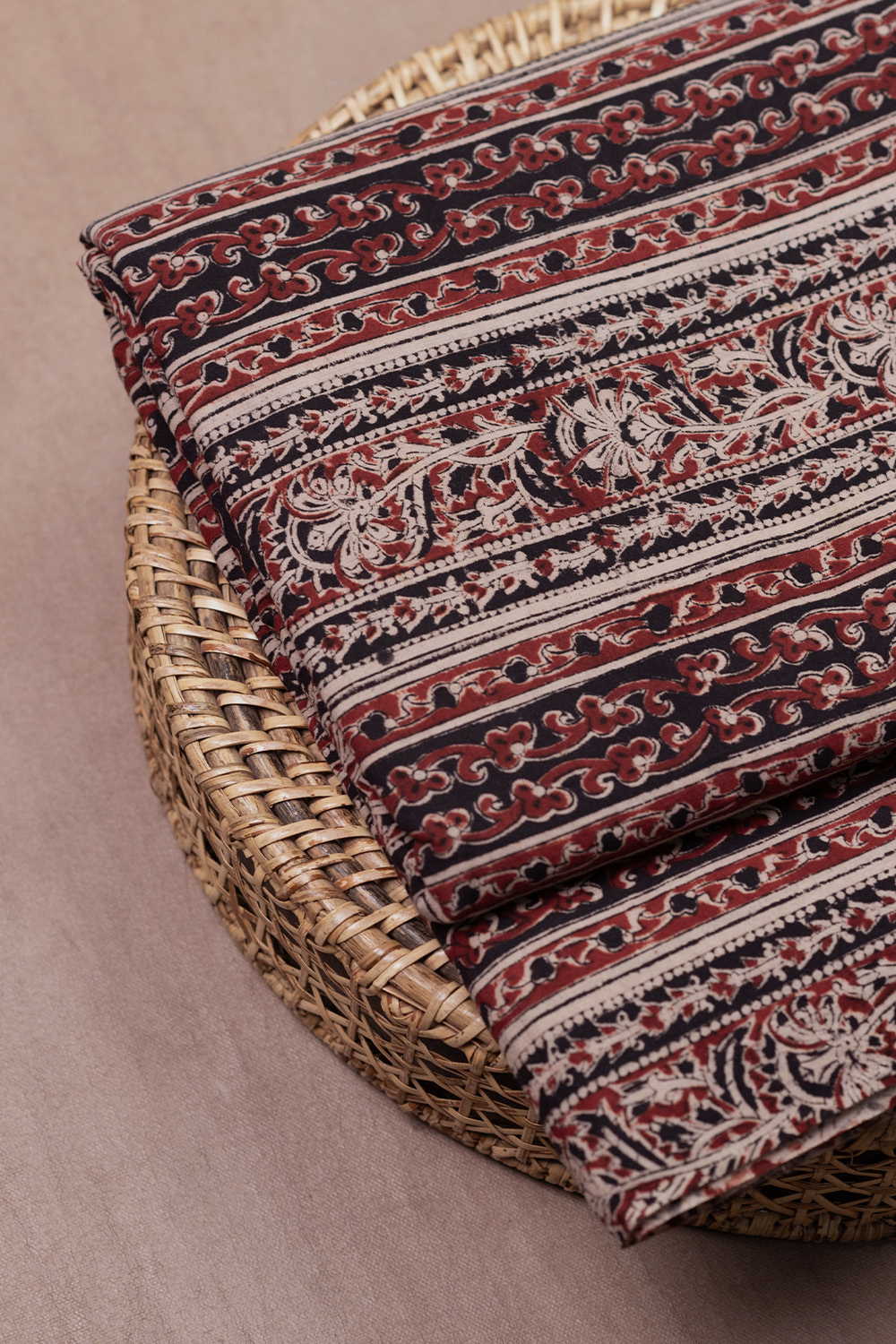 Border Bloom Printed Kalamkari Fabric