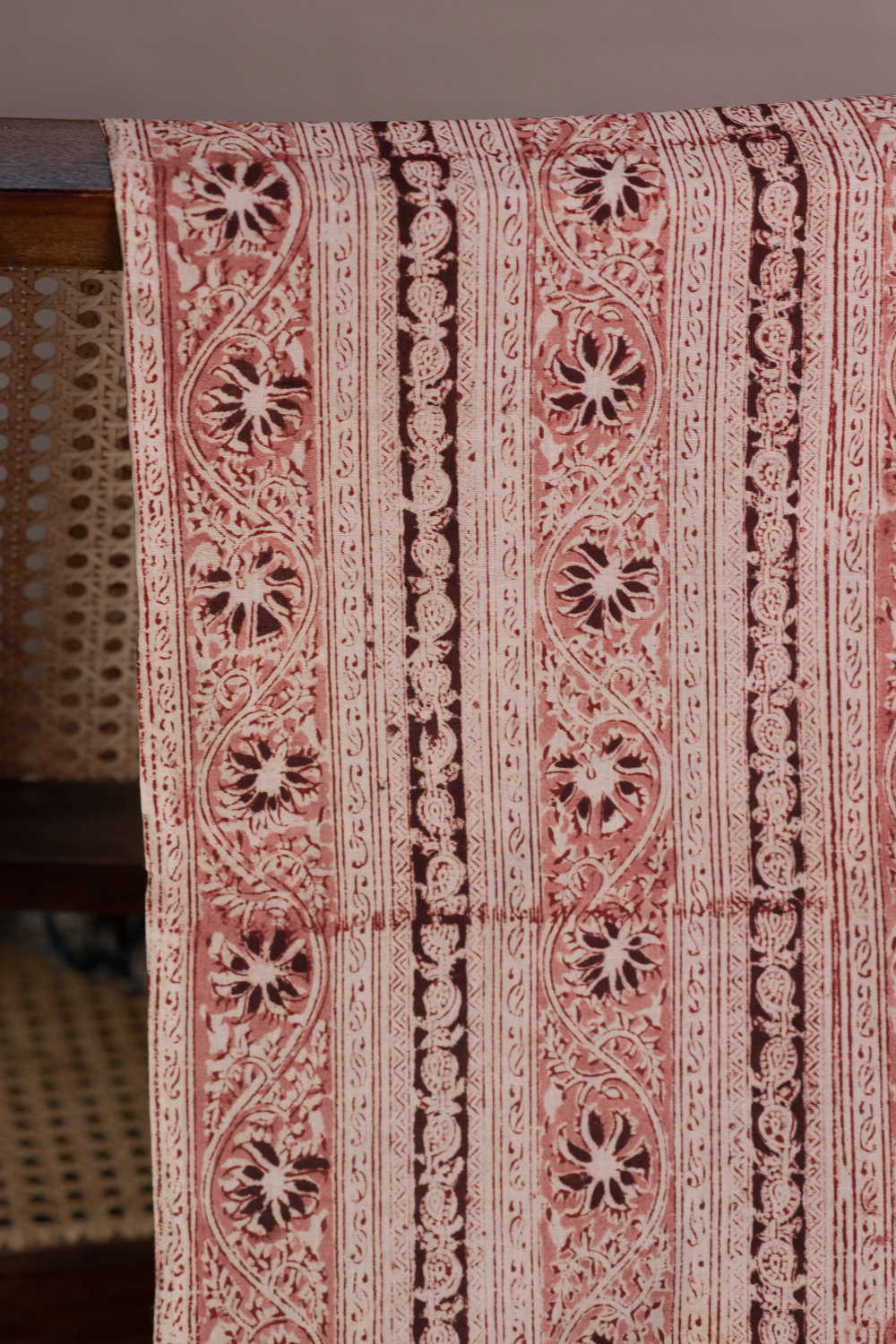 Regal Floral Trail Printed Kalamkari Fabric - Image 2