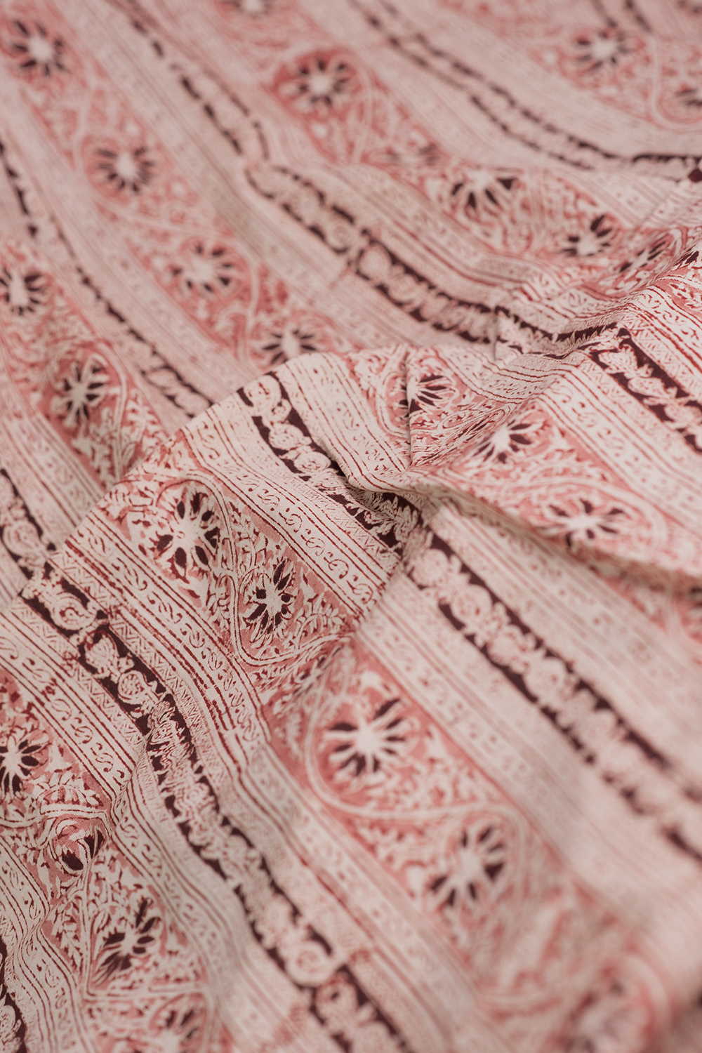 Regal Floral Trail Printed Kalamkari Fabric - Image 3