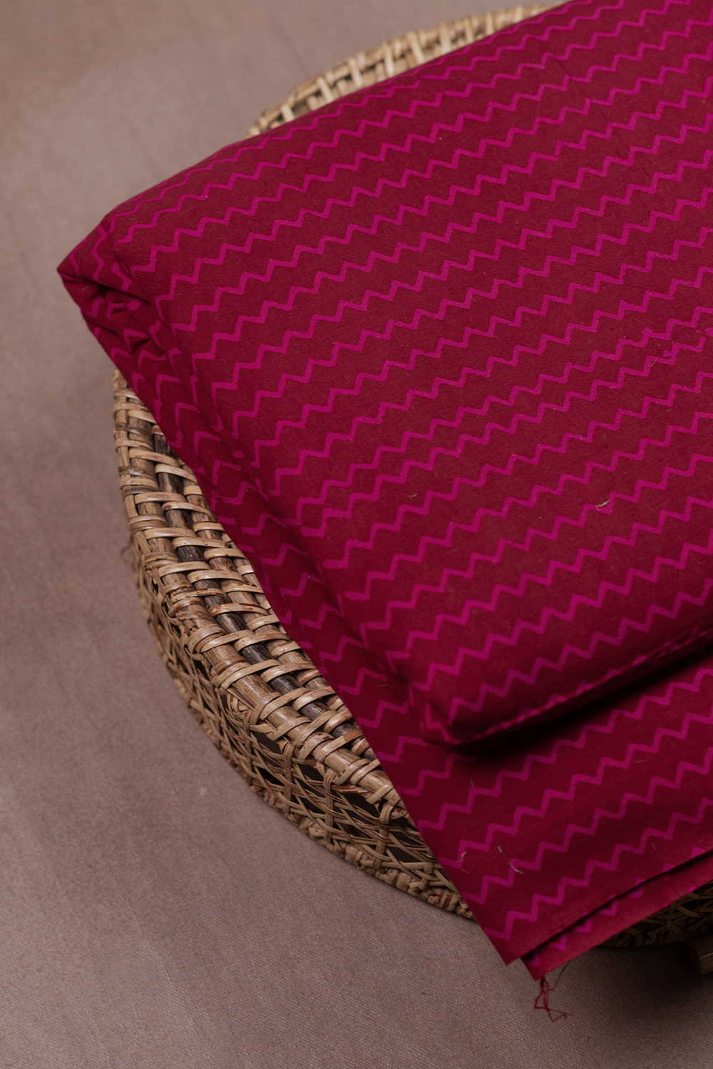 Chevron Design Block Printed Cotton Fabric