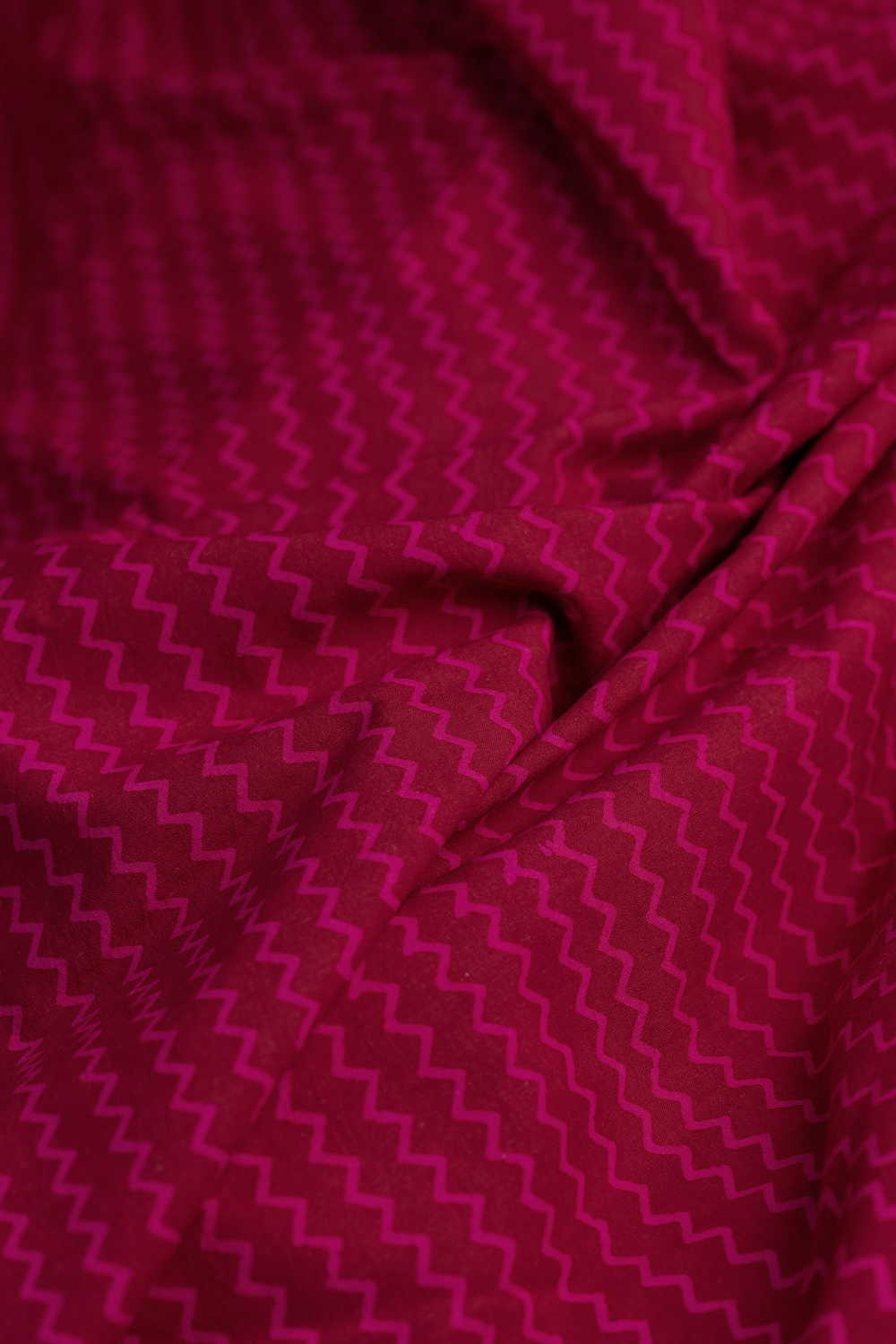 Chevron Design Block Printed Cotton Fabric - Image 3