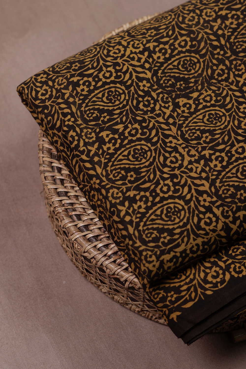 Paisley Floral Block Printed Cotton Fabric