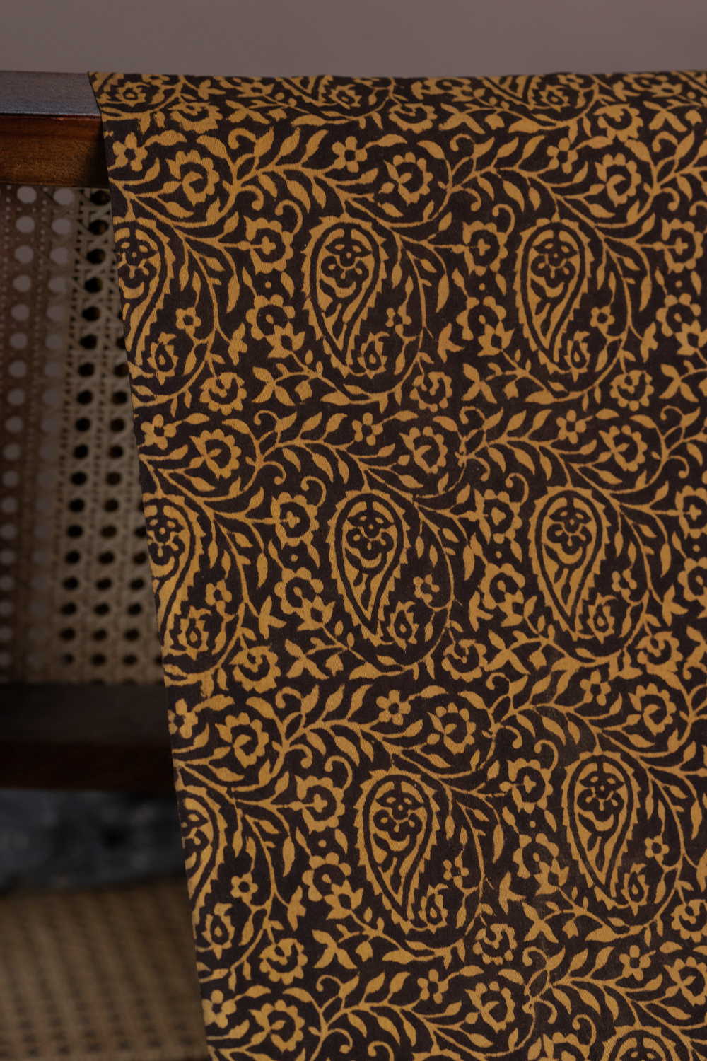 Paisley Floral Block Printed Cotton Fabric - Image 2