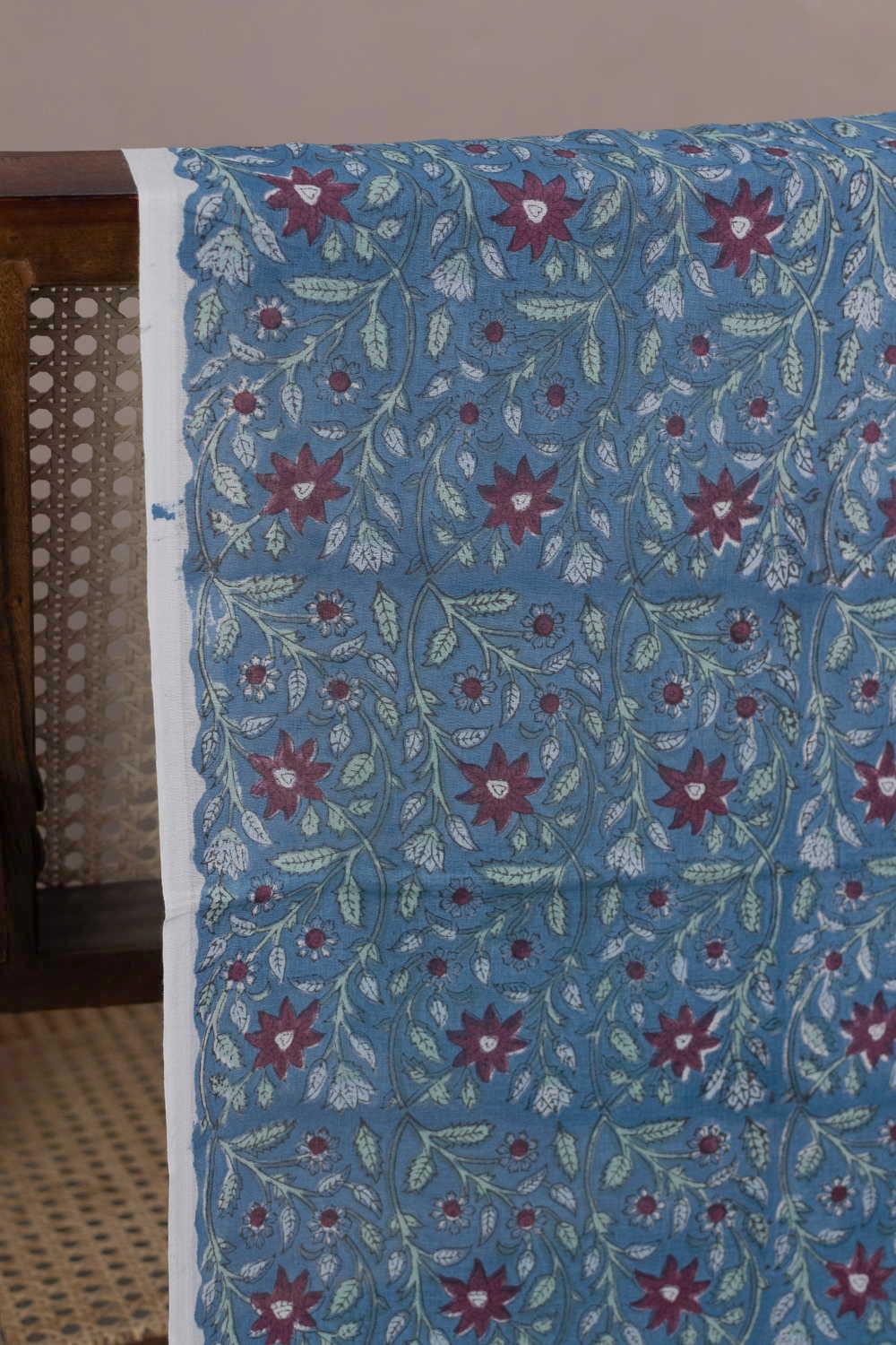 Floral Reverie Sanganeri Mul Cotton Fabric