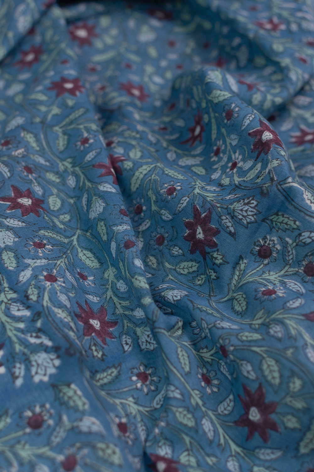 Floral Reverie Sanganeri Mul Cotton Fabric - Image 3