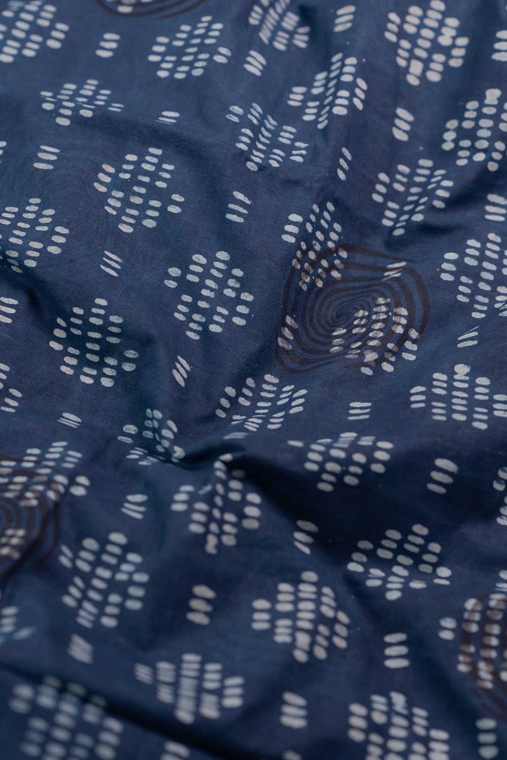 Indigo Dabu Cotton Fabric - Image 2