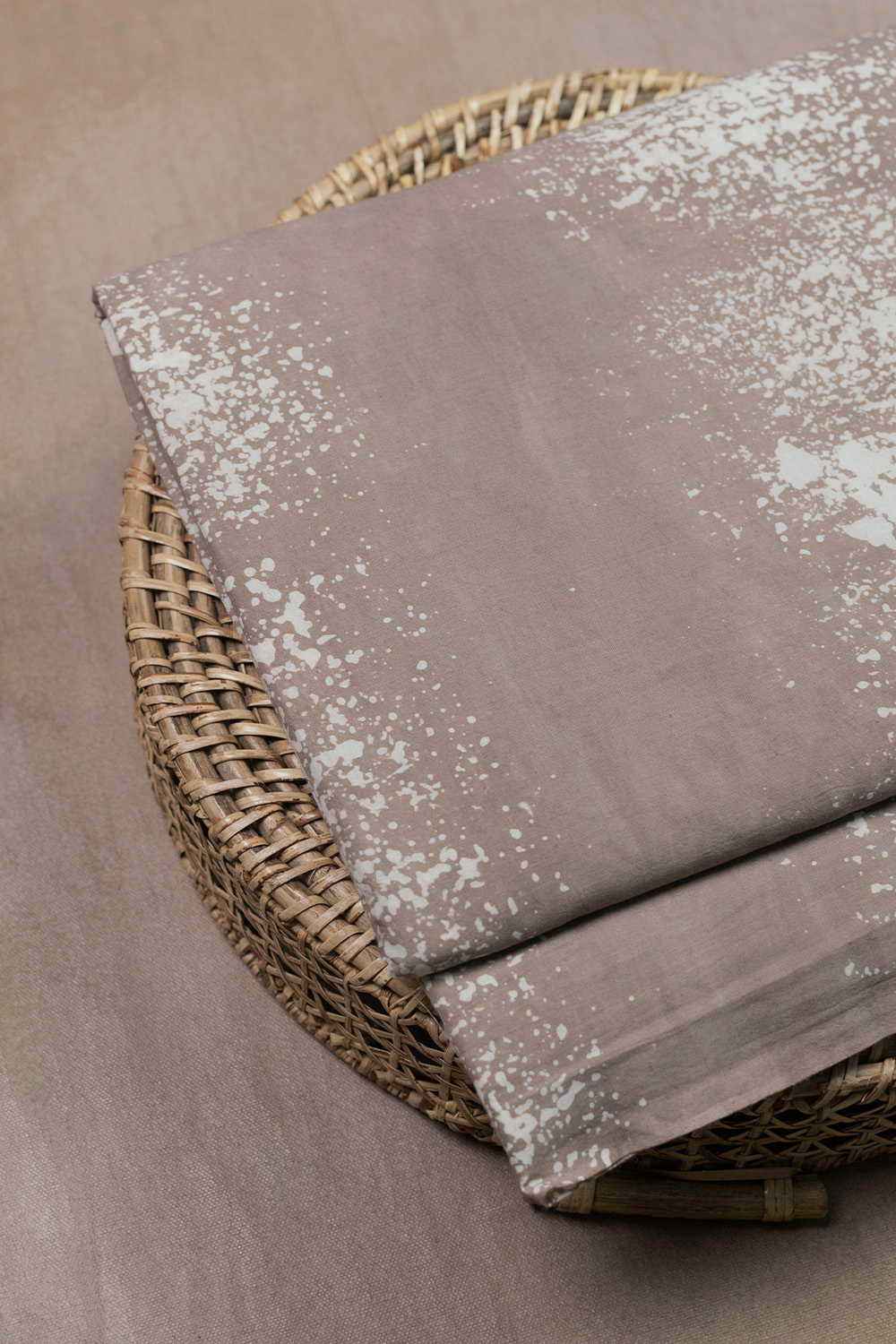 Rustic Splash - Brown Block Printed Batik Cotton Fabric