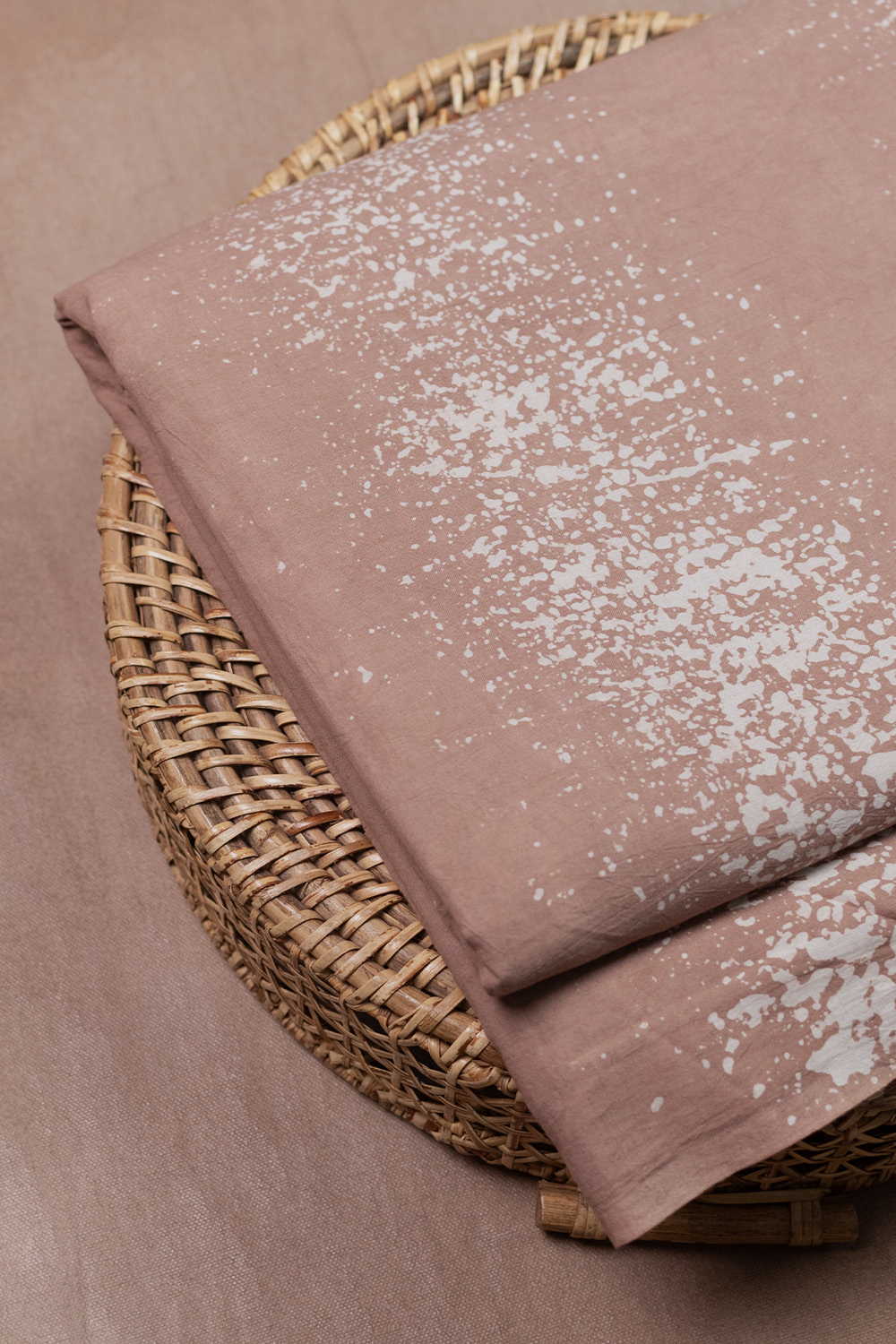 Earthy Splash Block Printed Batik Cotton Fabric