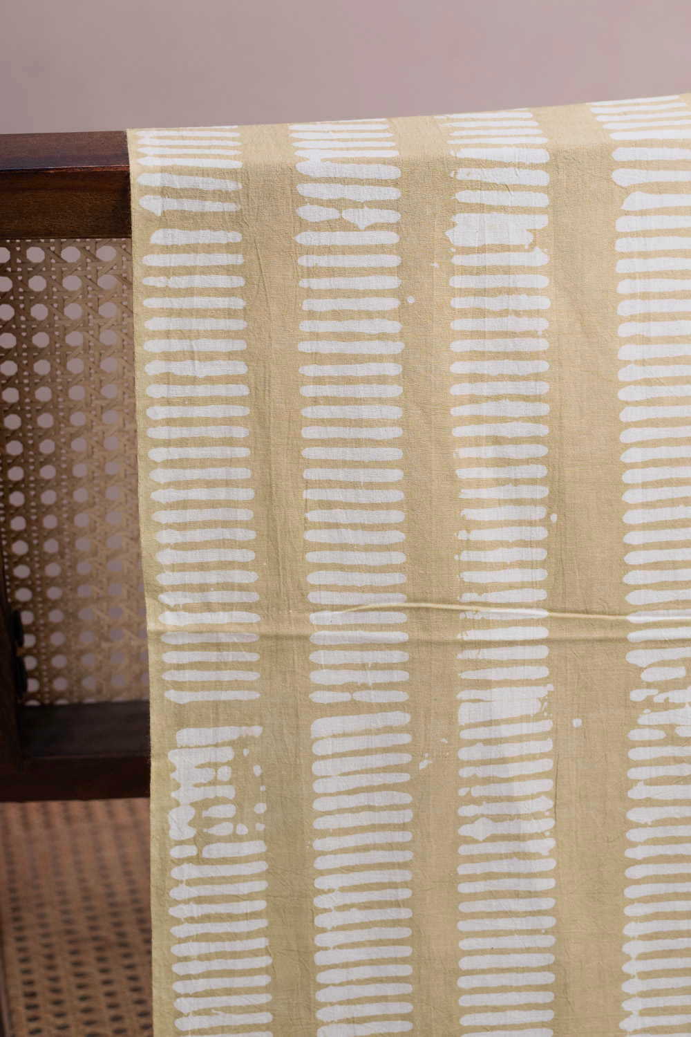 Baby Green Block Printed Batik Cotton Fabric - Image 2