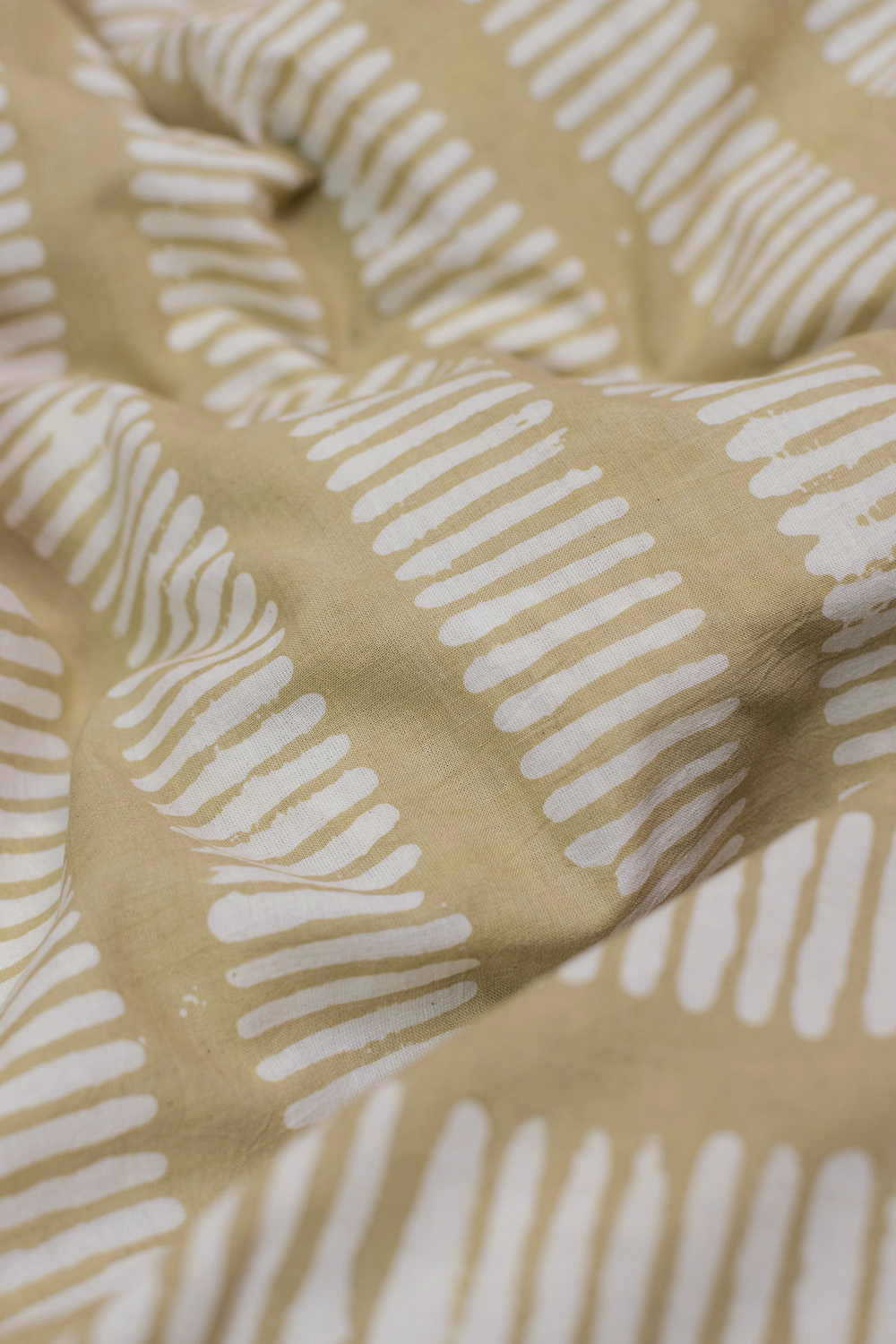 Baby Green Block Printed Batik Cotton Fabric - Image 3