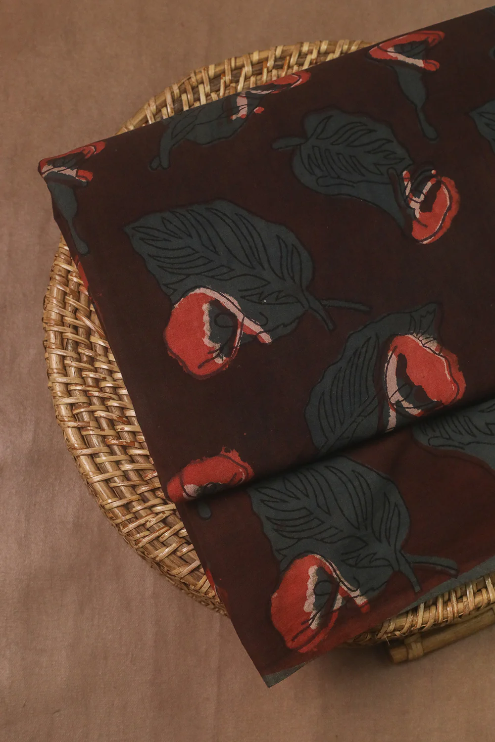 Faded Brown Dabu Cotton Fabric