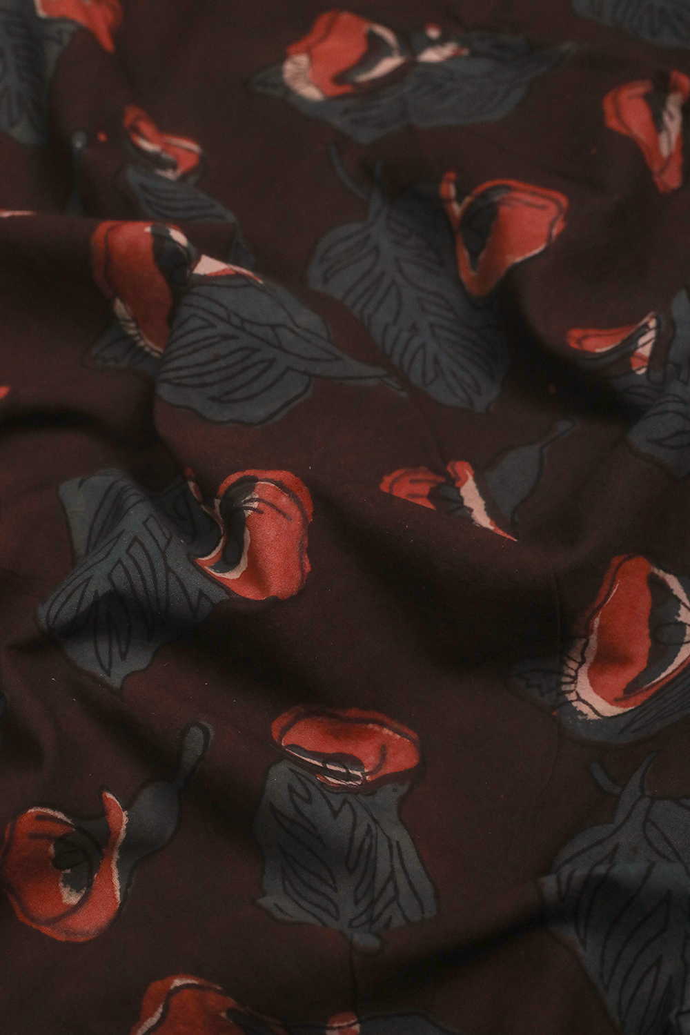 Faded Brown Dabu Cotton Fabric - Image 3