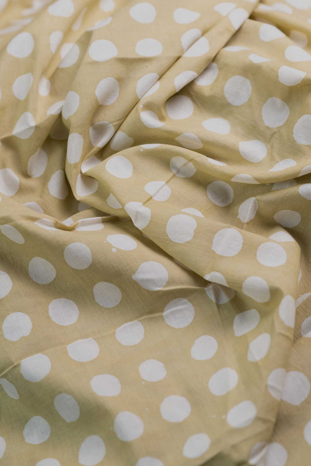 Circle Polka - Green Block Printed Batik Cotton Fabric - Image 2