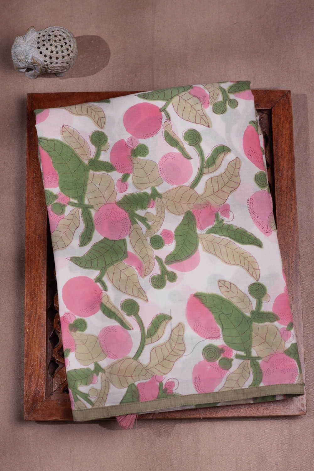 Pastel Orchard Dreams Sanganeri Cotton Saree