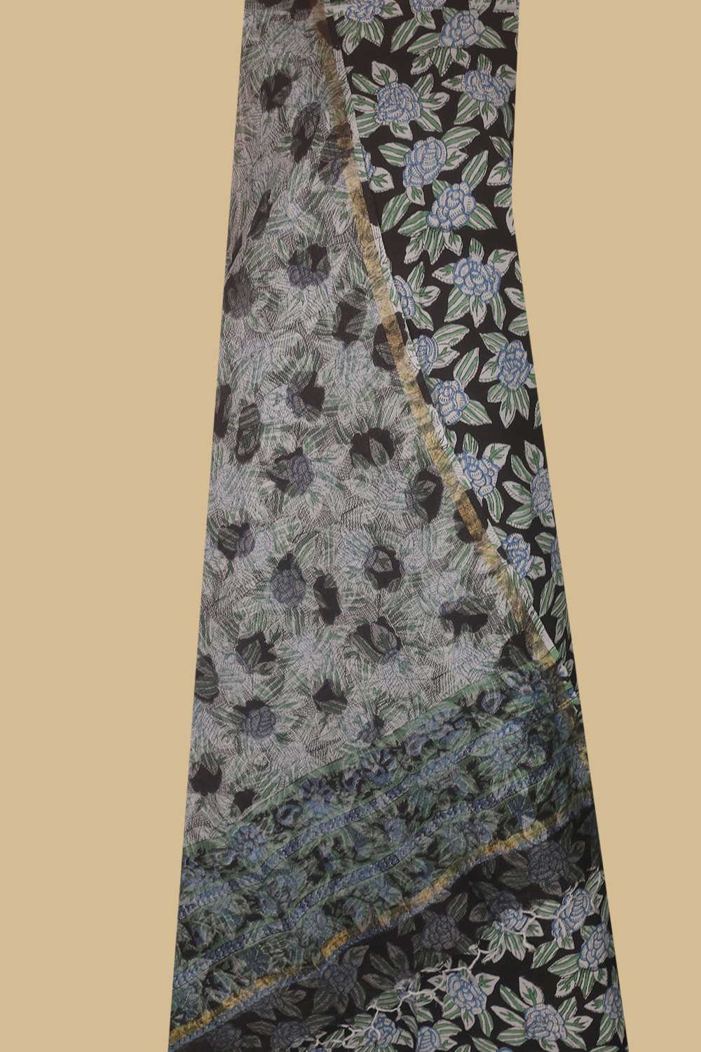 Black Garden Block Printed Mul Cotton Suit