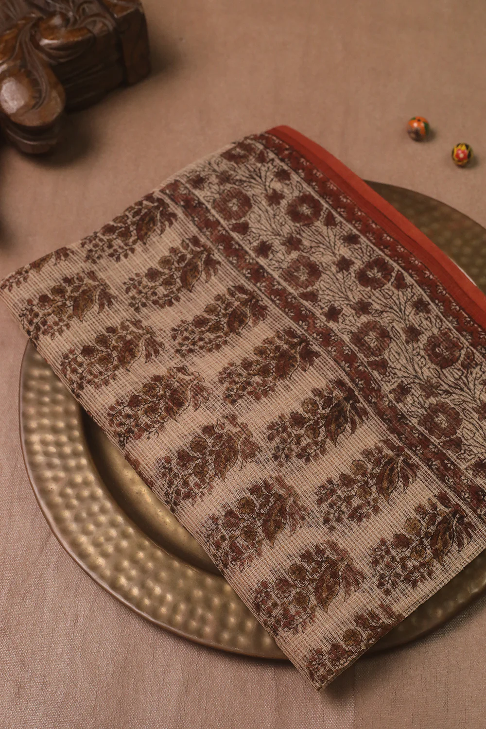 Butta on Beige Block Printed Kota Cotton Dupatta