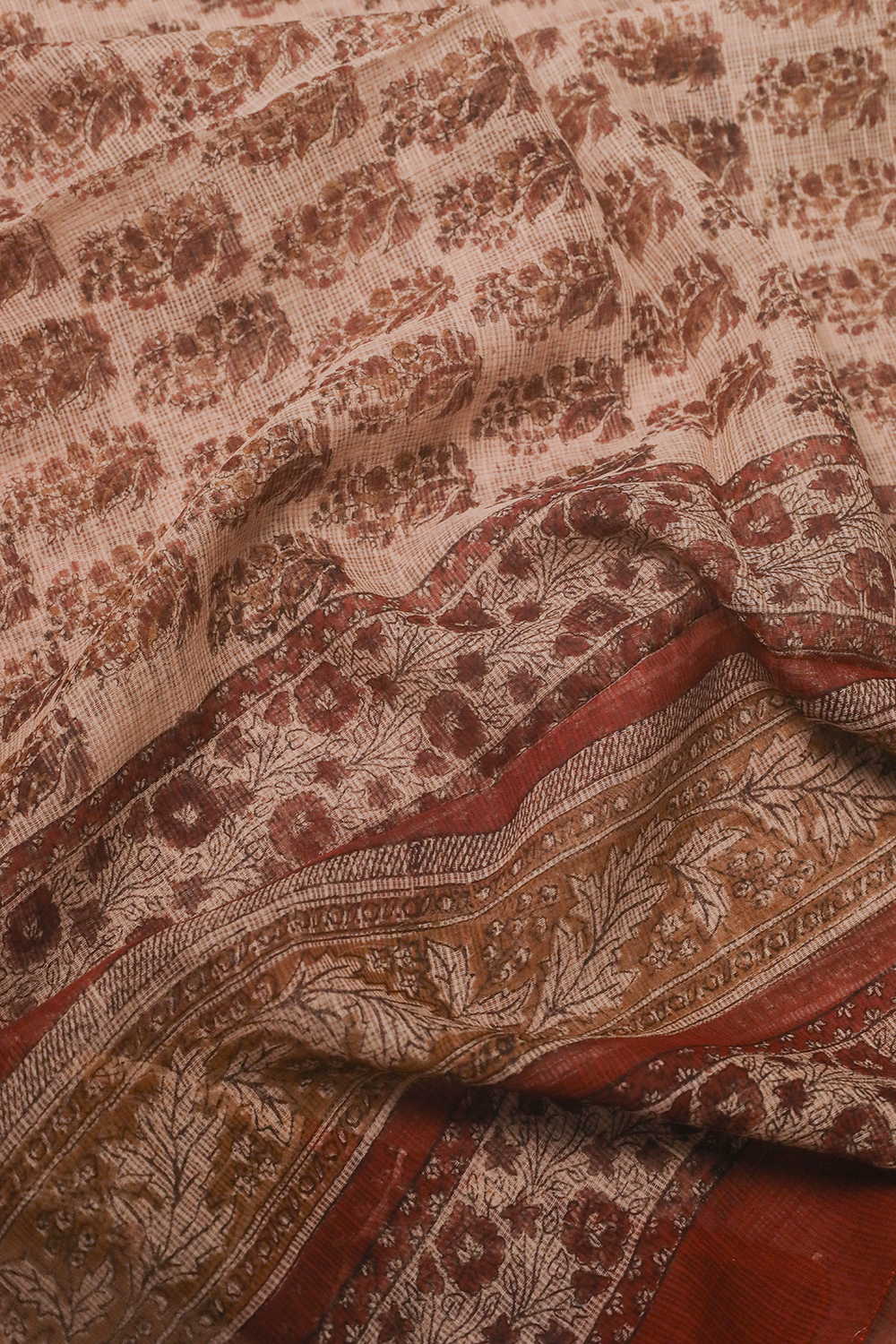 Butta on Beige Block Printed Kota Cotton Dupatta - Image 4