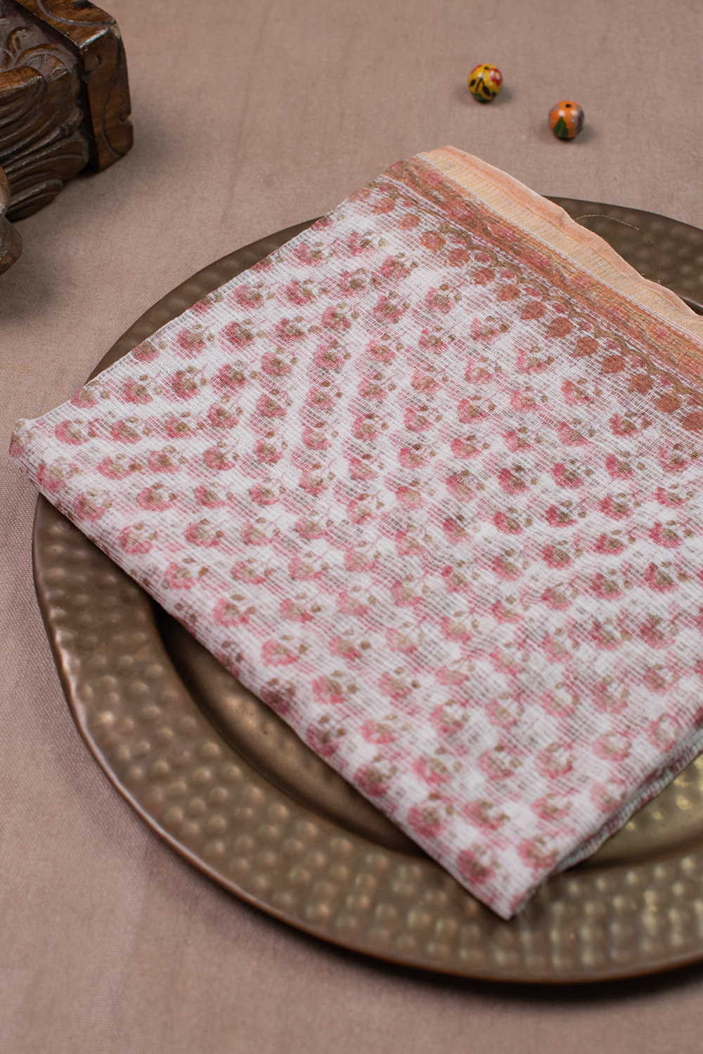 Motifs on Cream Block Printed Kota Cotton Dupatta
