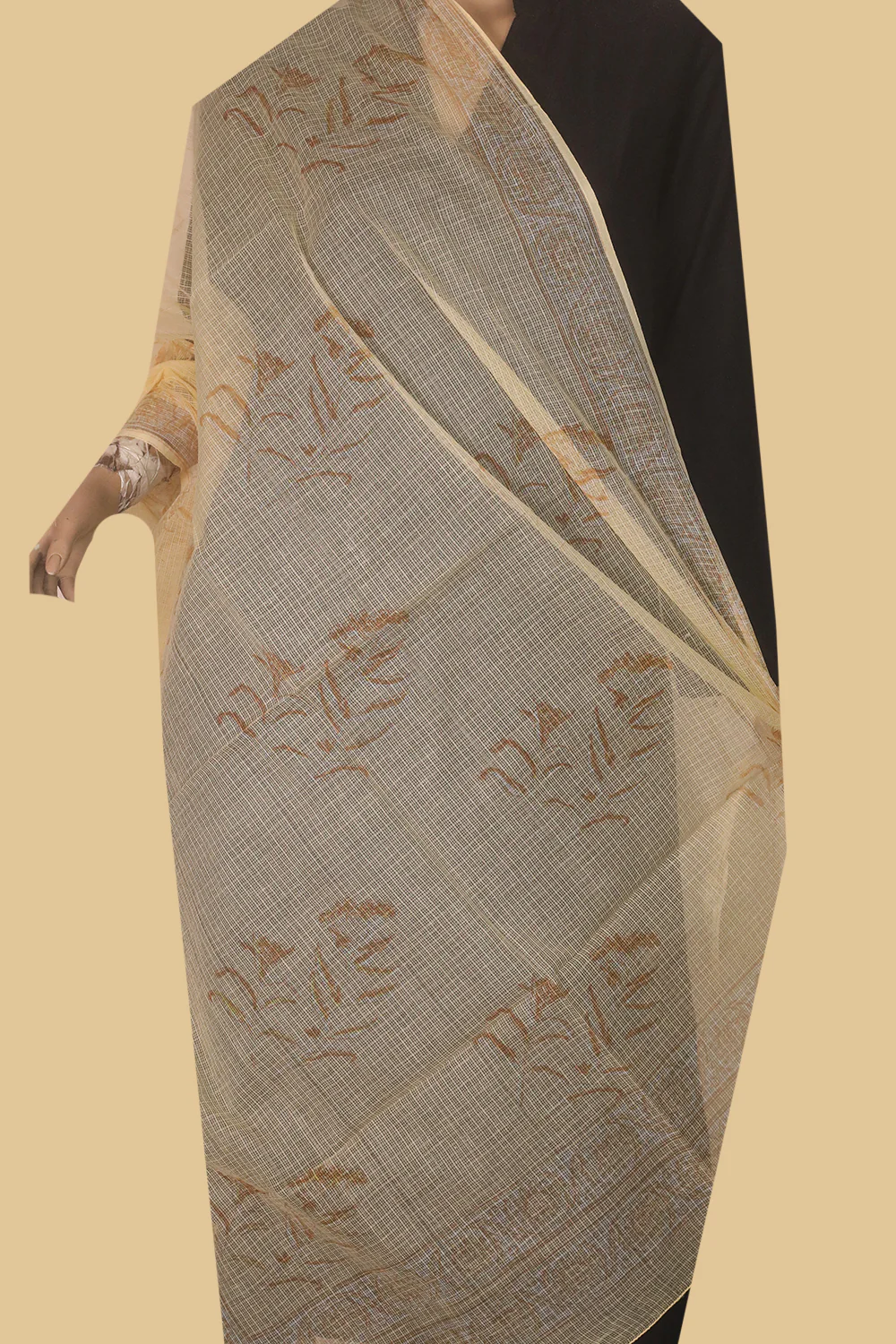 Florets Block Printed Kota Cotton Dupatta - Image 2