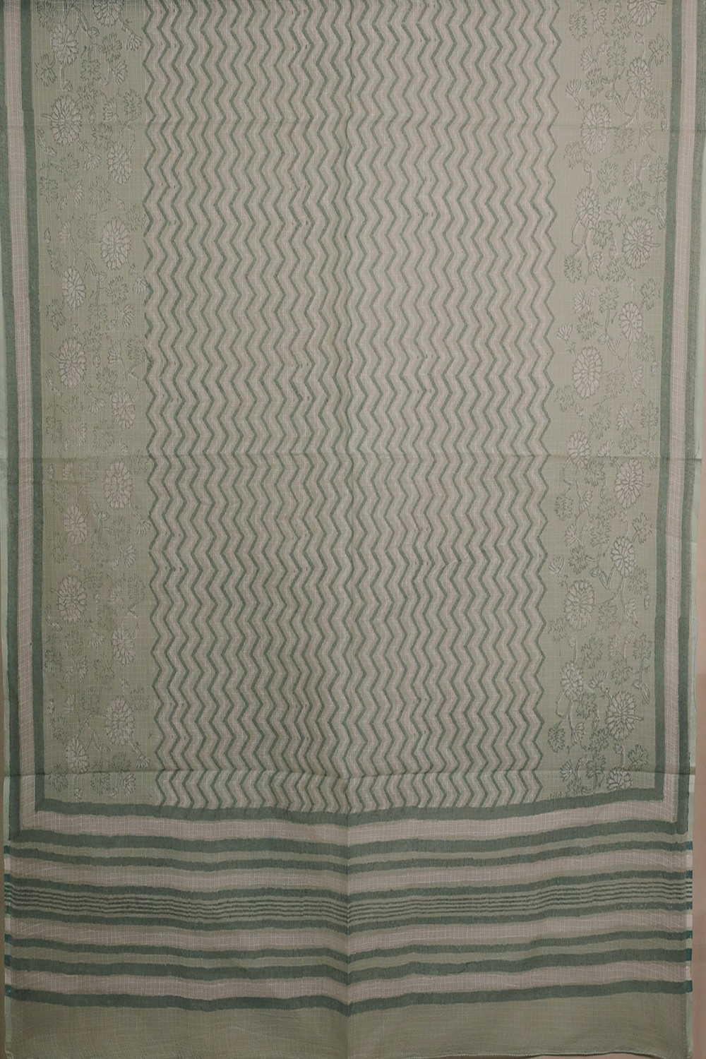 Ligth Green with Chevrons Kota Cotton Dupatta - Image 3