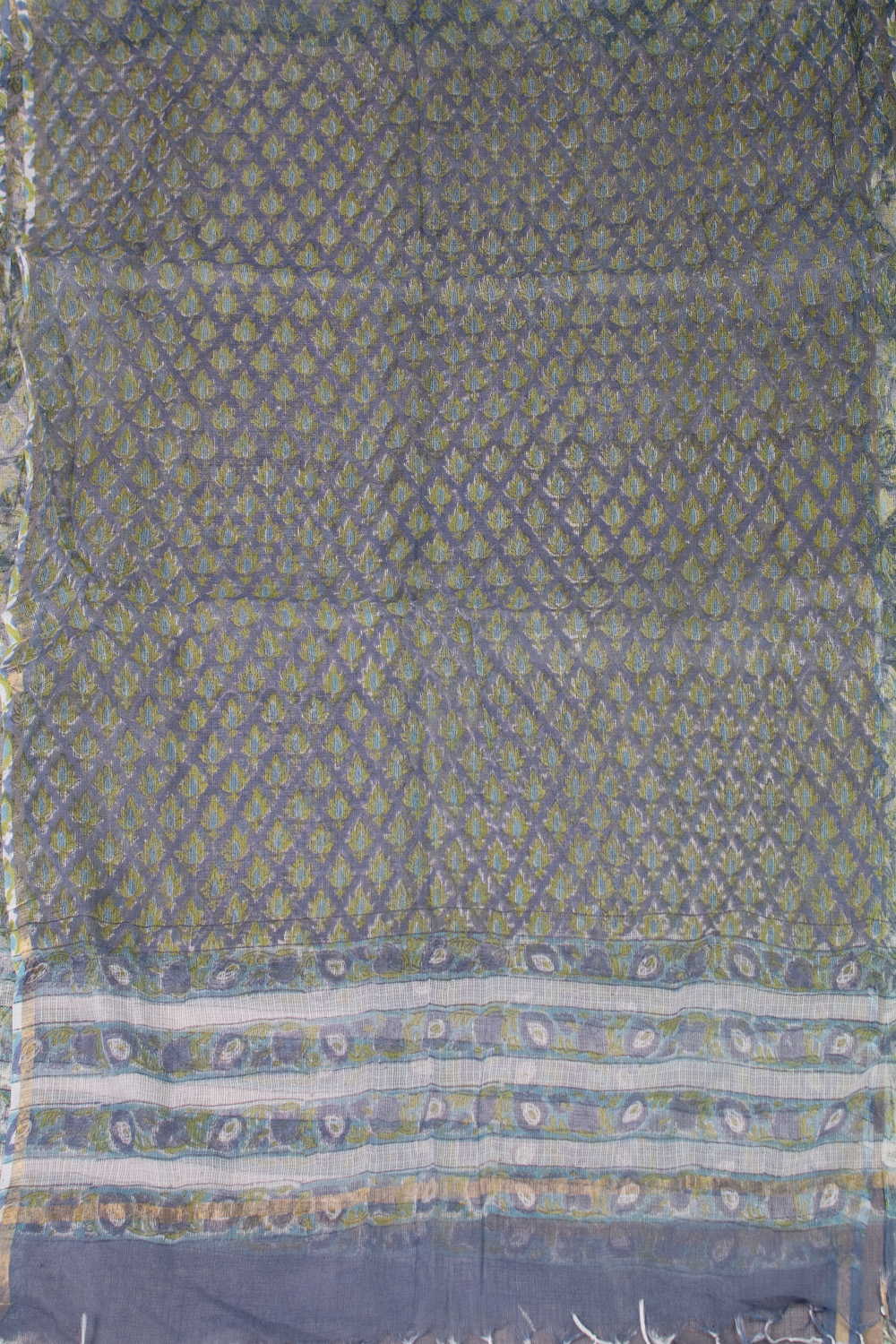 Green Buttas Block Printed Kota Cotton Dupatta - Image 4