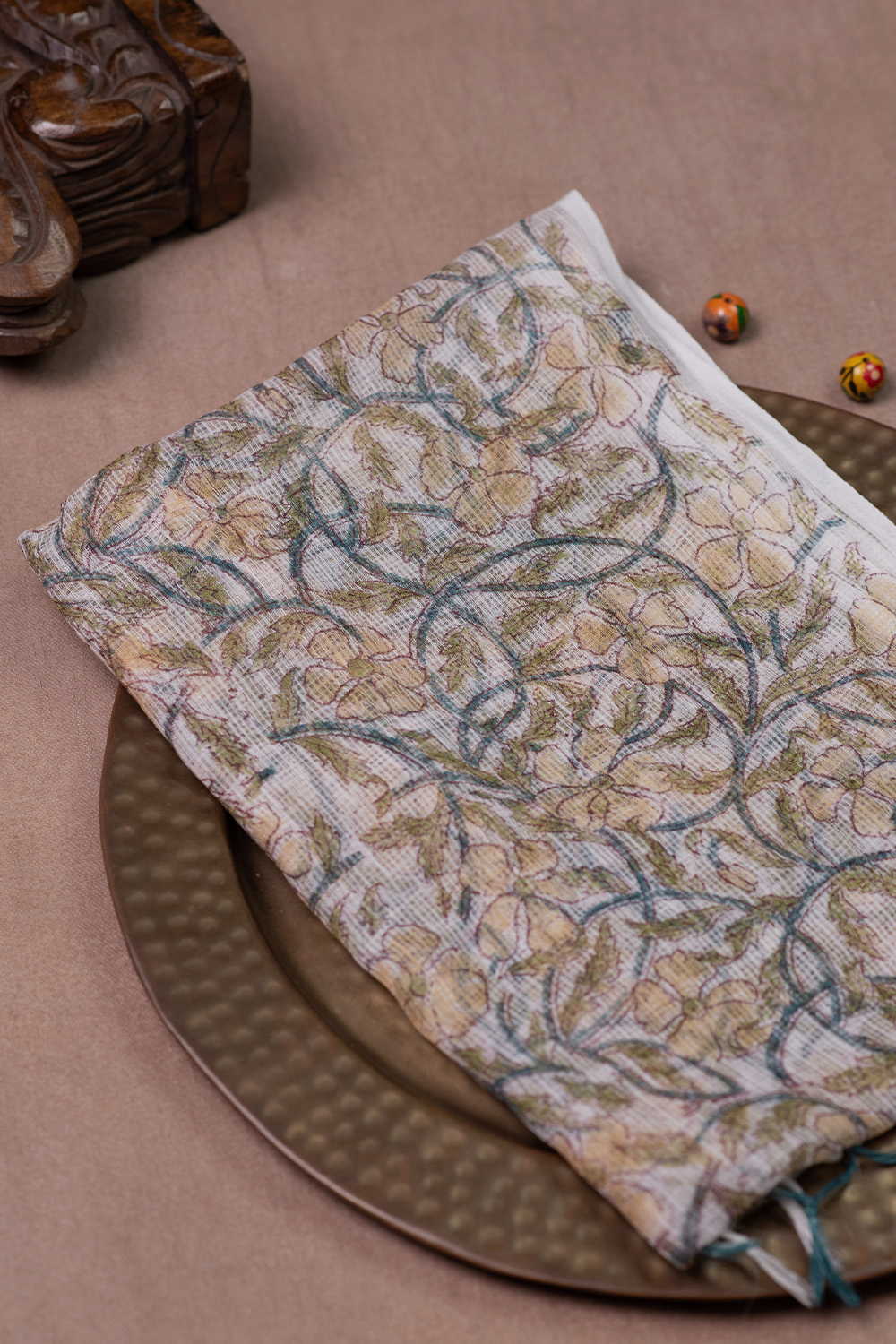 Cluster Floral Block Printed Kota Cotton Dupatta