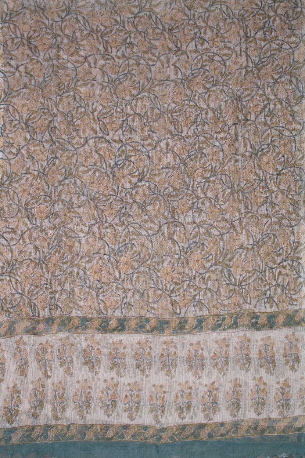 Cluster Floral Block Printed Kota Cotton Dupatta - Image 4