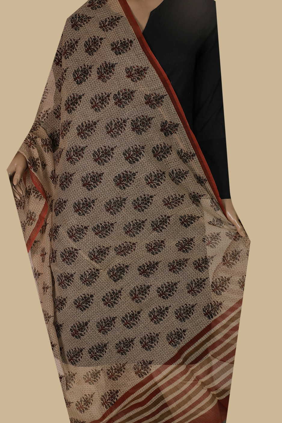 Floral Butta Block Printed Kota Cotton Dupatta