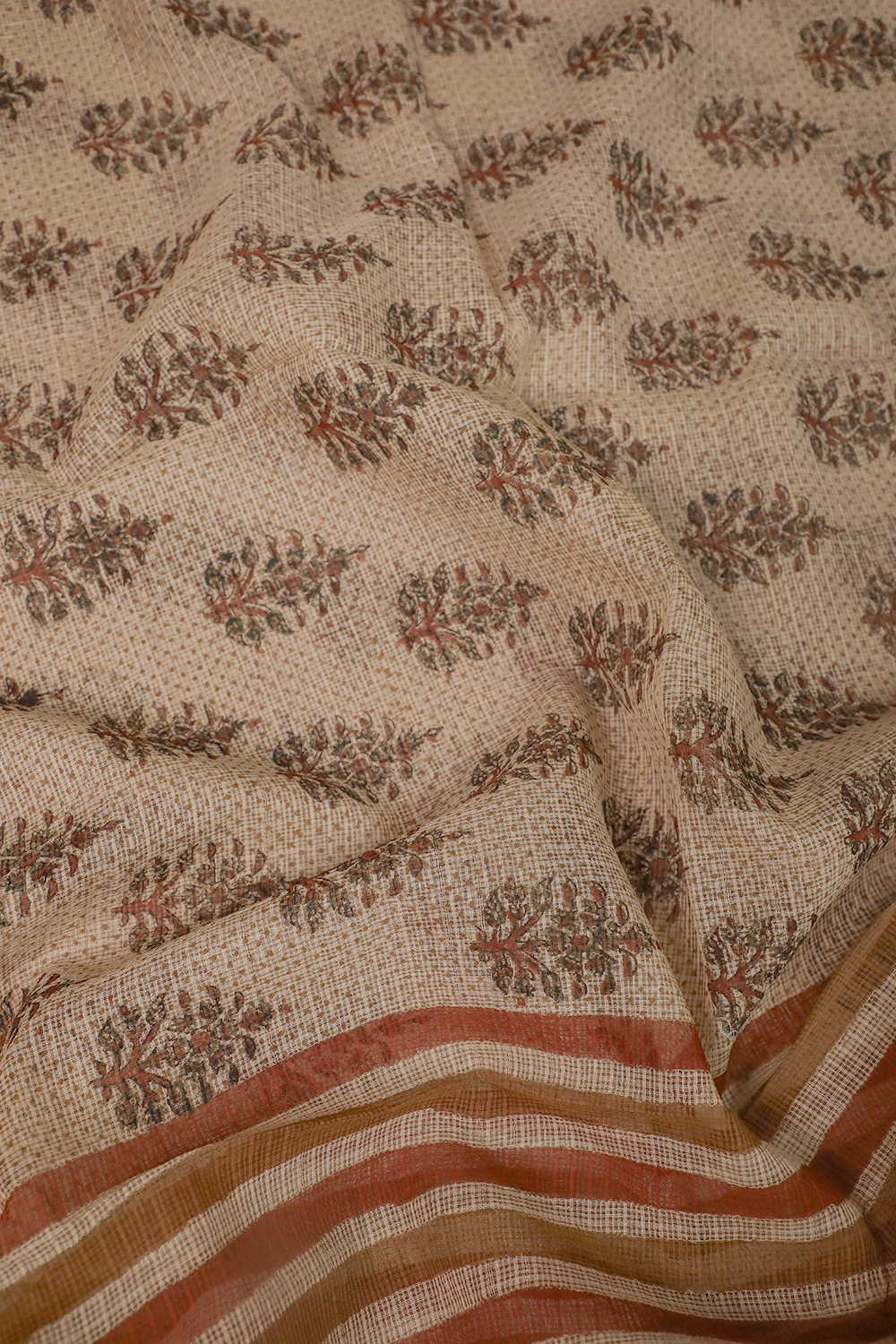 Floral Butta Block Printed Kota Cotton Dupatta - Image 2
