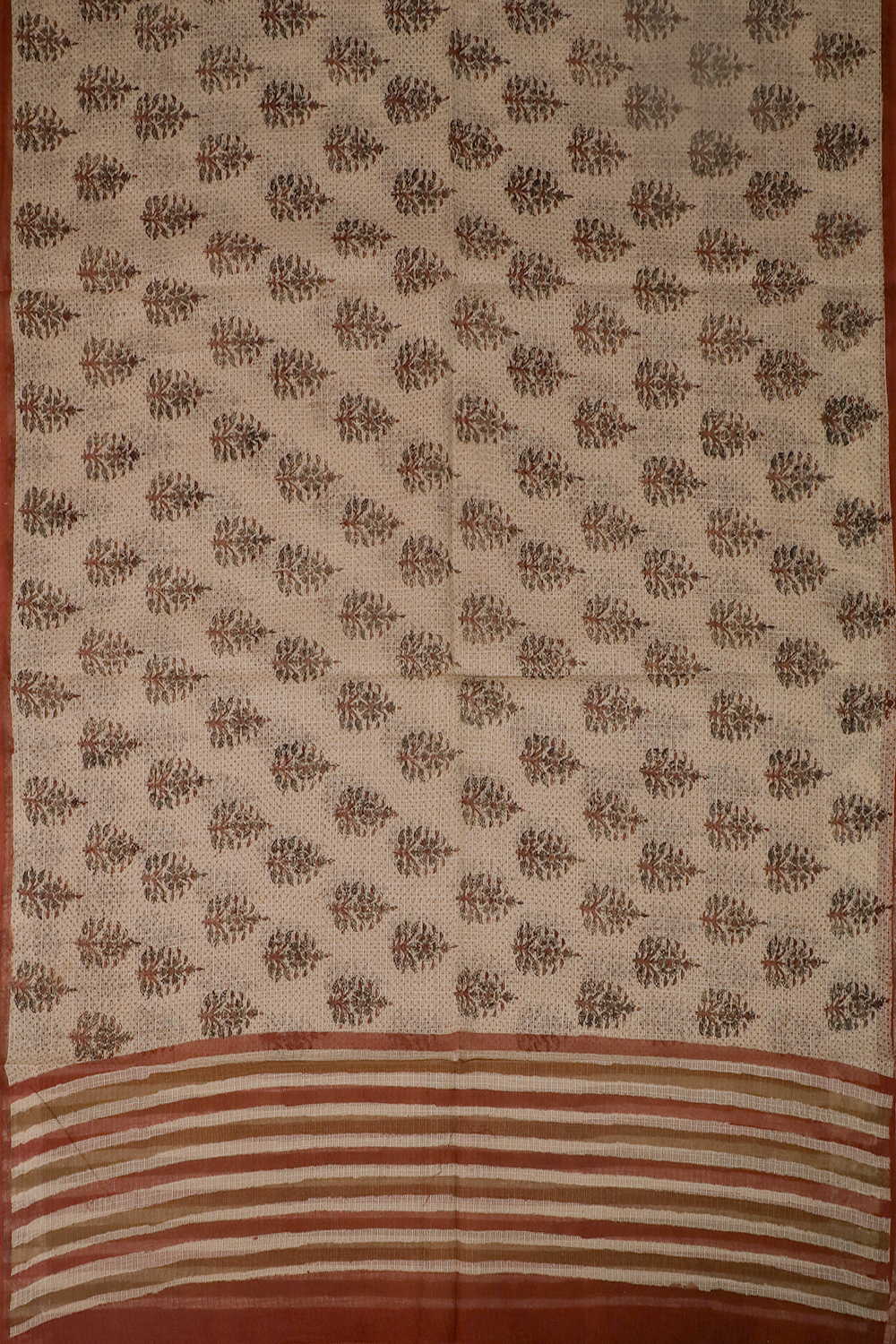 Floral Butta Block Printed Kota Cotton Dupatta - Image 3