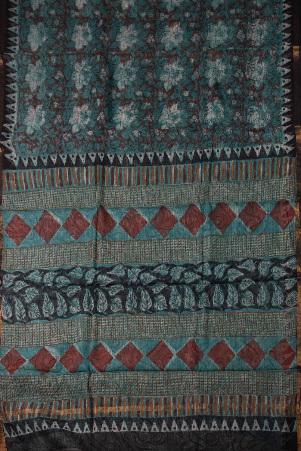 Cluster Pattern Block Printed Kota Cotton saree - Image 2