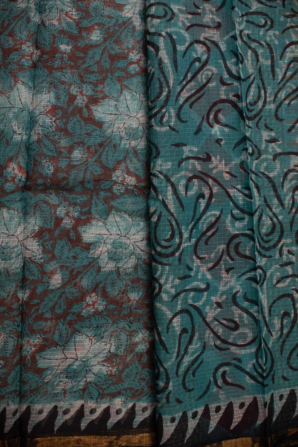 Cluster Pattern Block Printed Kota Cotton saree - Image 4