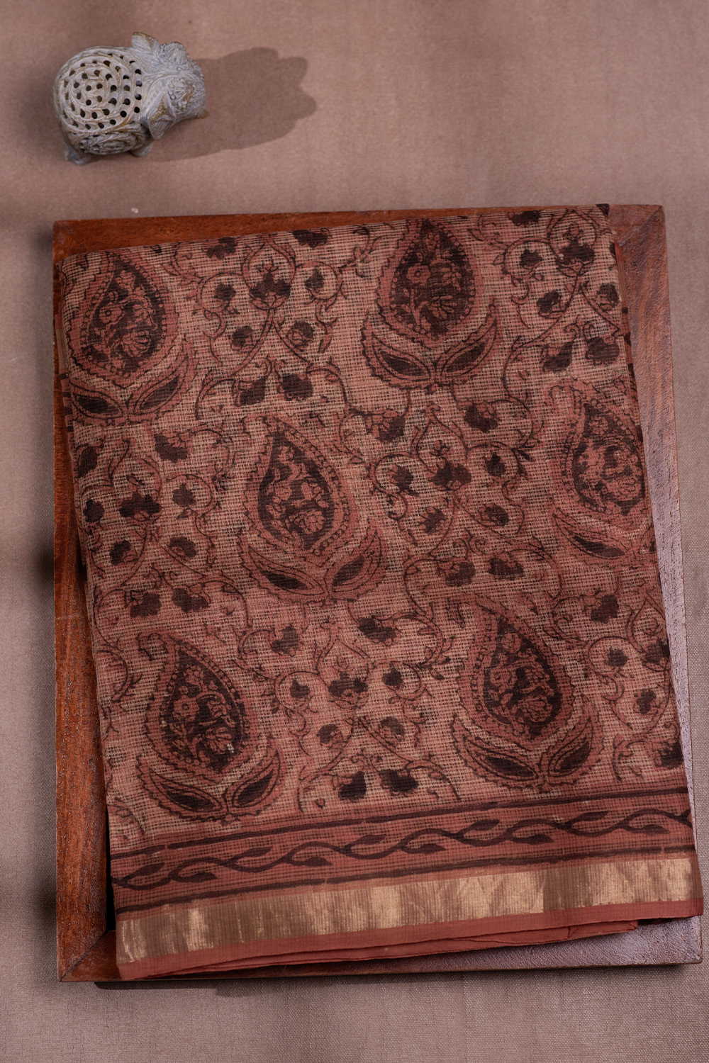 Floral Pattern Block Printed Kota Cotton saree