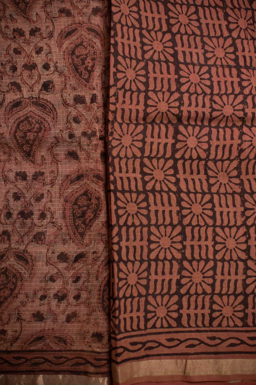 Floral Pattern Block Printed Kota Cotton saree - Image 4