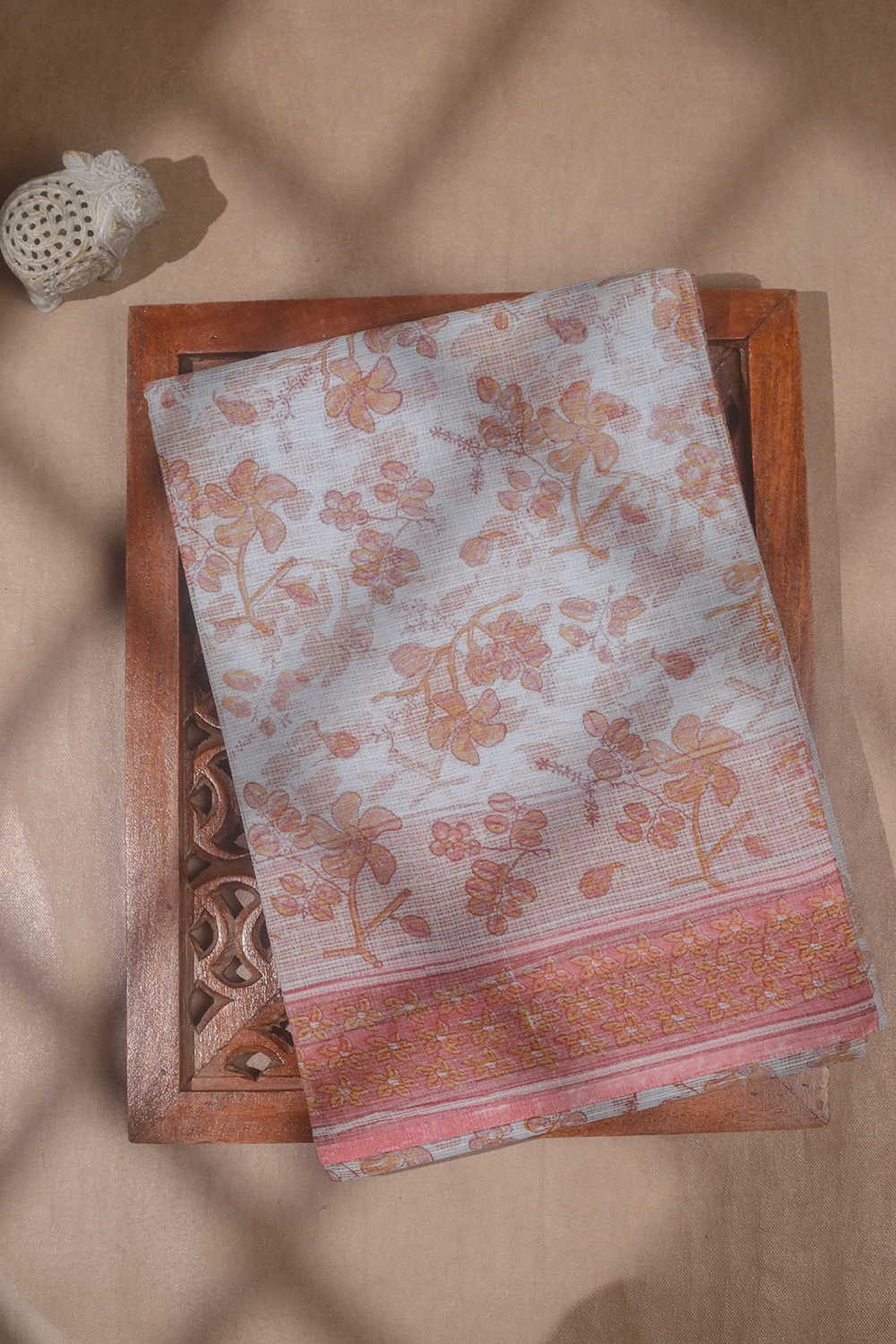 Floral Block Printed Kota Cotton saree