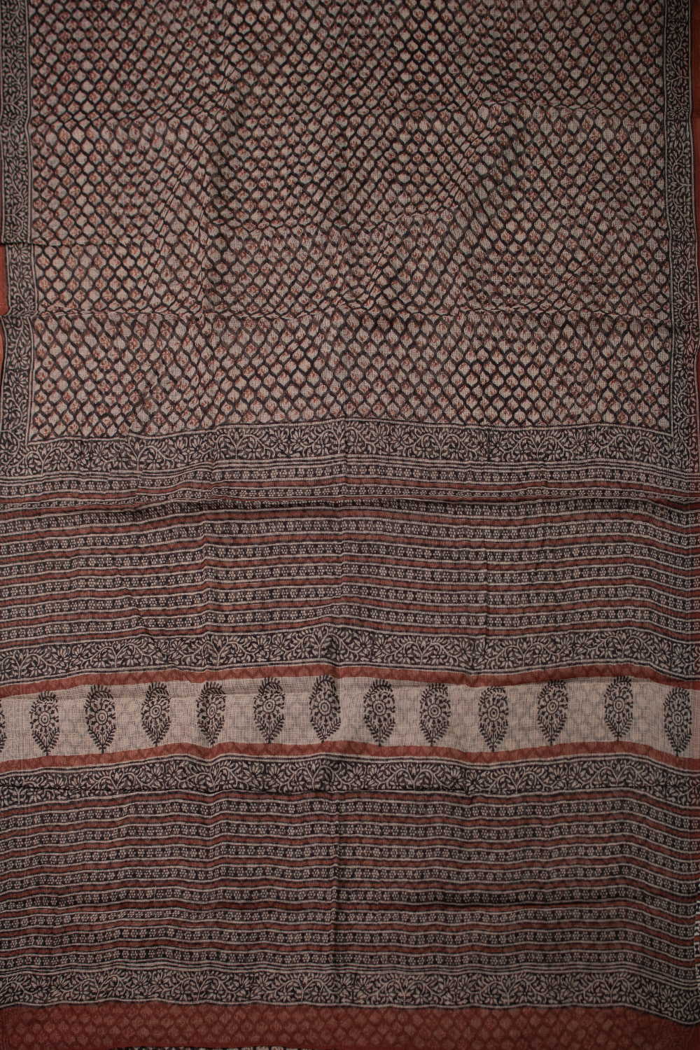 Mosaic Design Block Printed Kota Cotton saree - Image 2