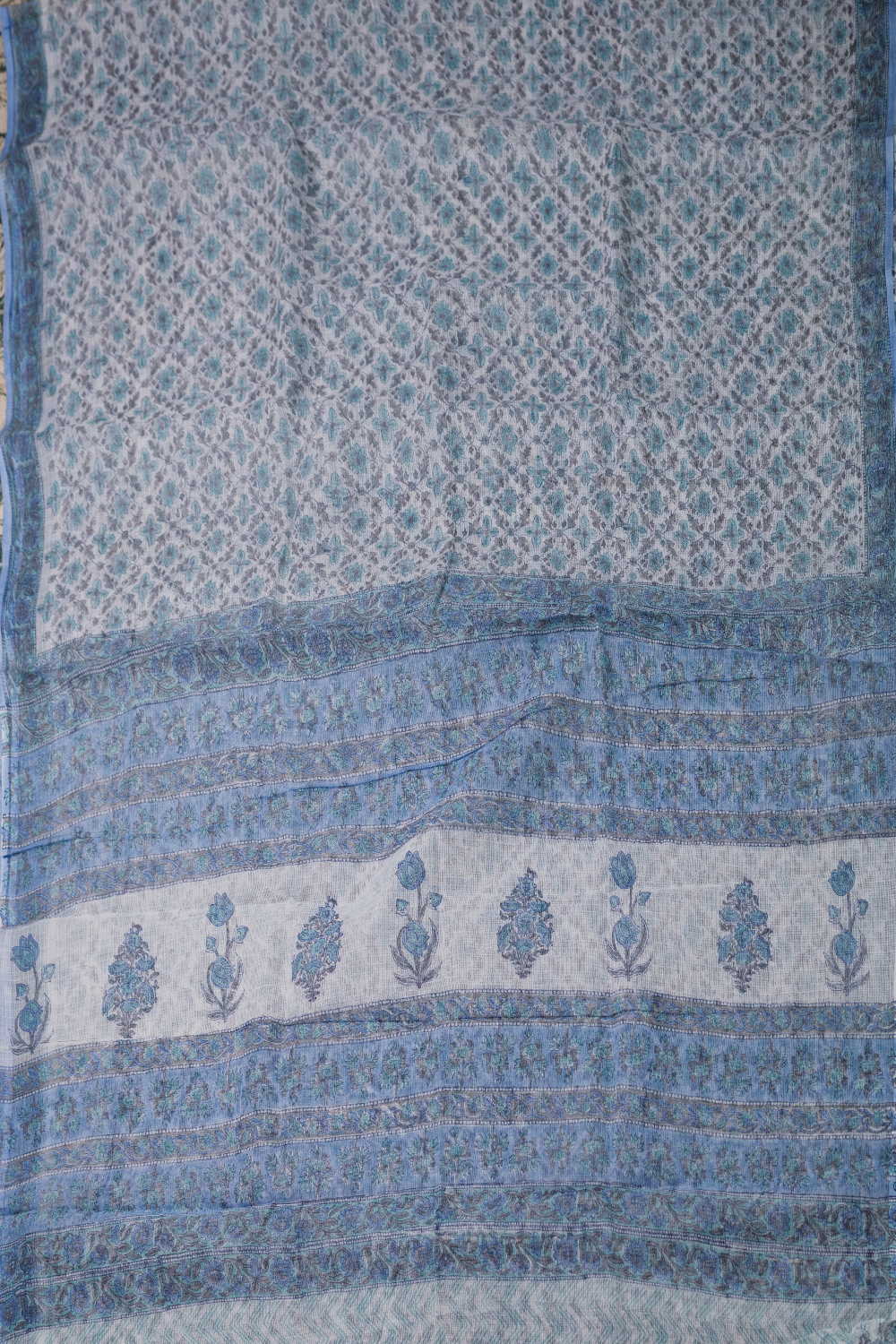 Intricate Design Block Printed Kota Cotton saree - Image 2