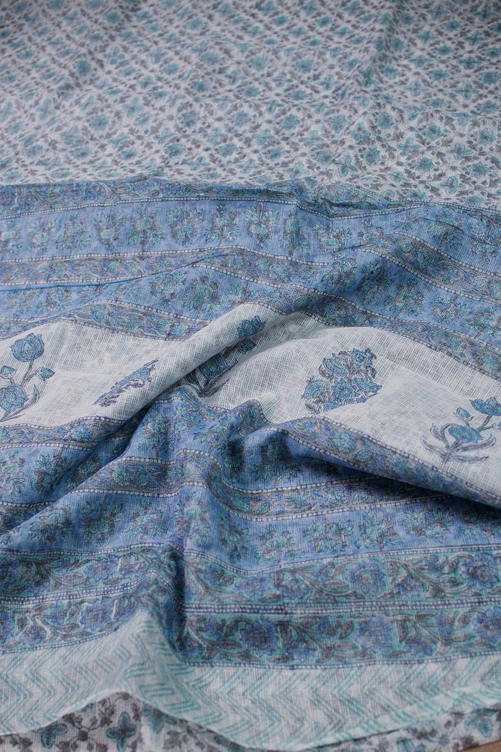 Intricate Design Block Printed Kota Cotton saree - Image 3
