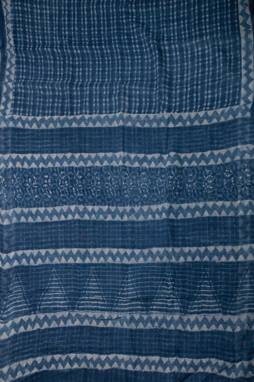 Grid - Indigo Block Printed Kota Cotton saree - Image 2