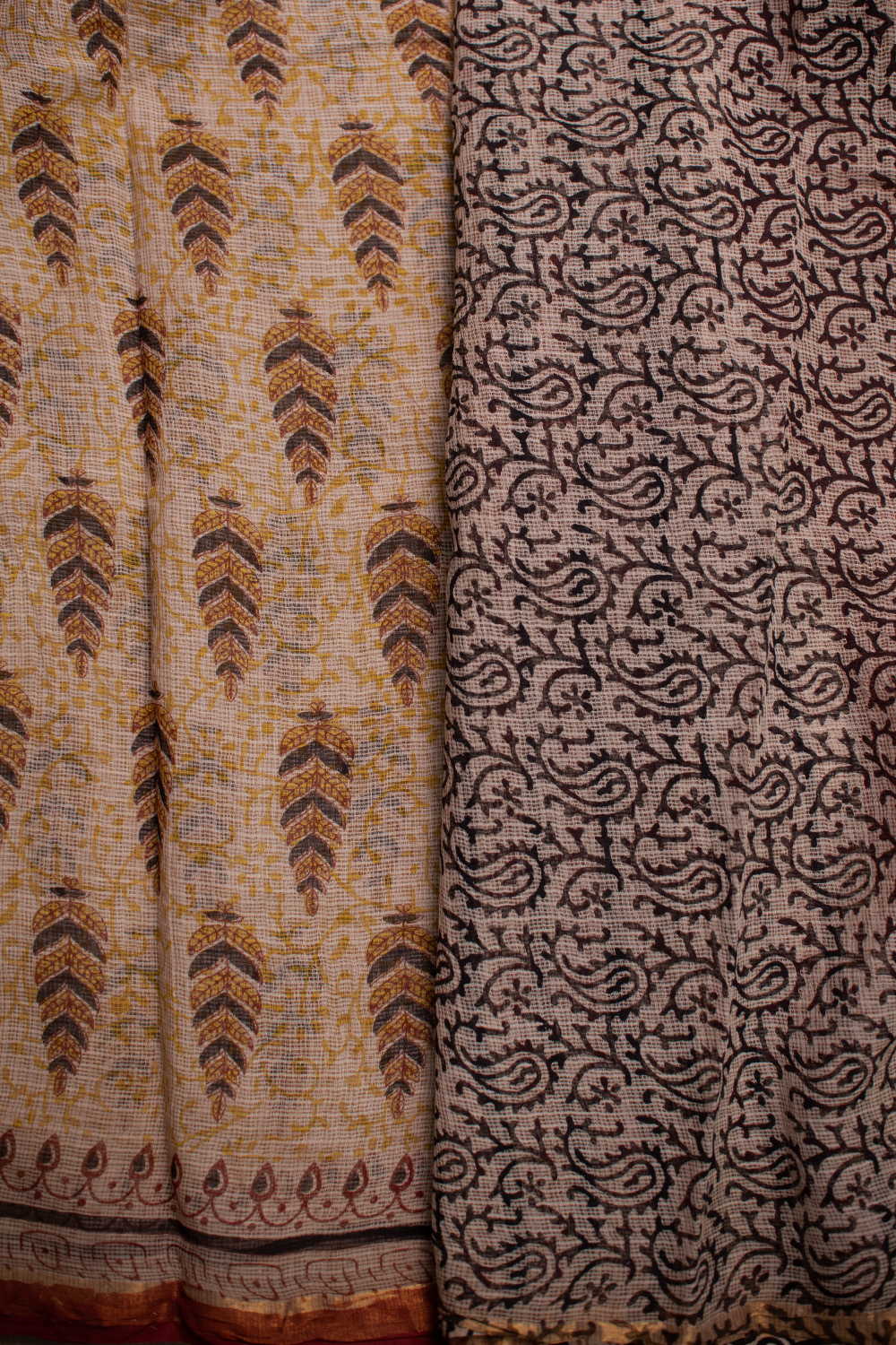 Leaf Butta Block Printed Kota Cotton saree - Image 4
