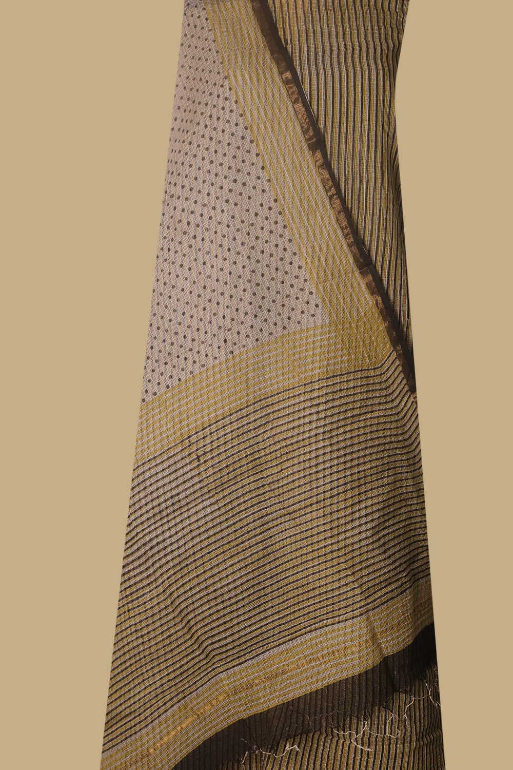 Yellow Stripes - Block Printed Kota Cotton Suit - Image 2