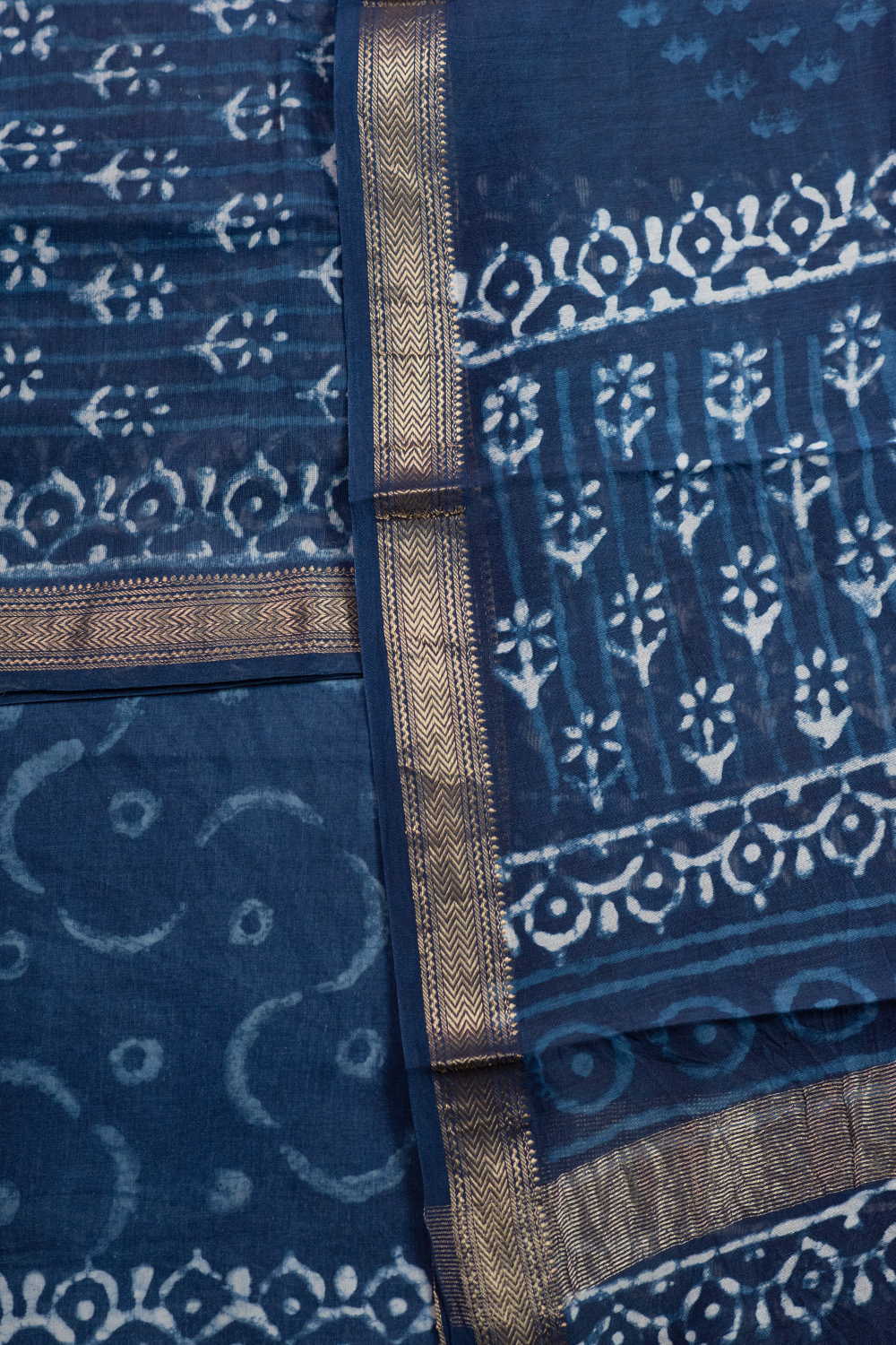 Indigo Block Printed Maheshwari Suit - Image 2
