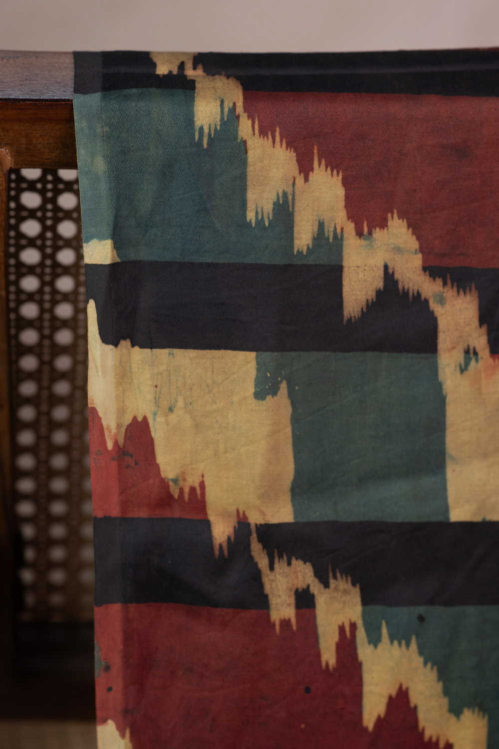 Multi-Color Pattern Block Printed Modal Silk Fabric