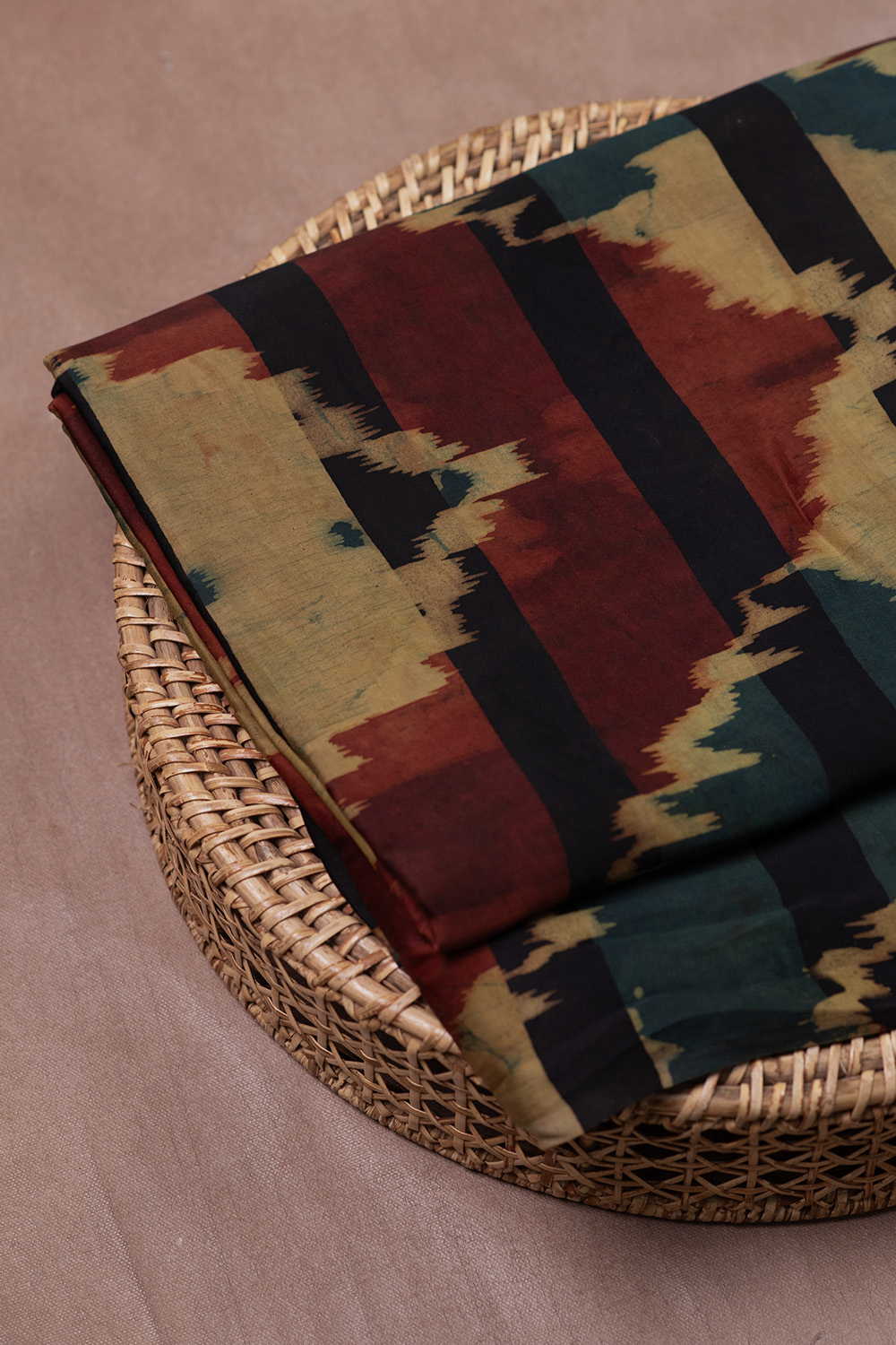Multi-Color Pattern Block Printed Modal Silk Fabric - Image 2